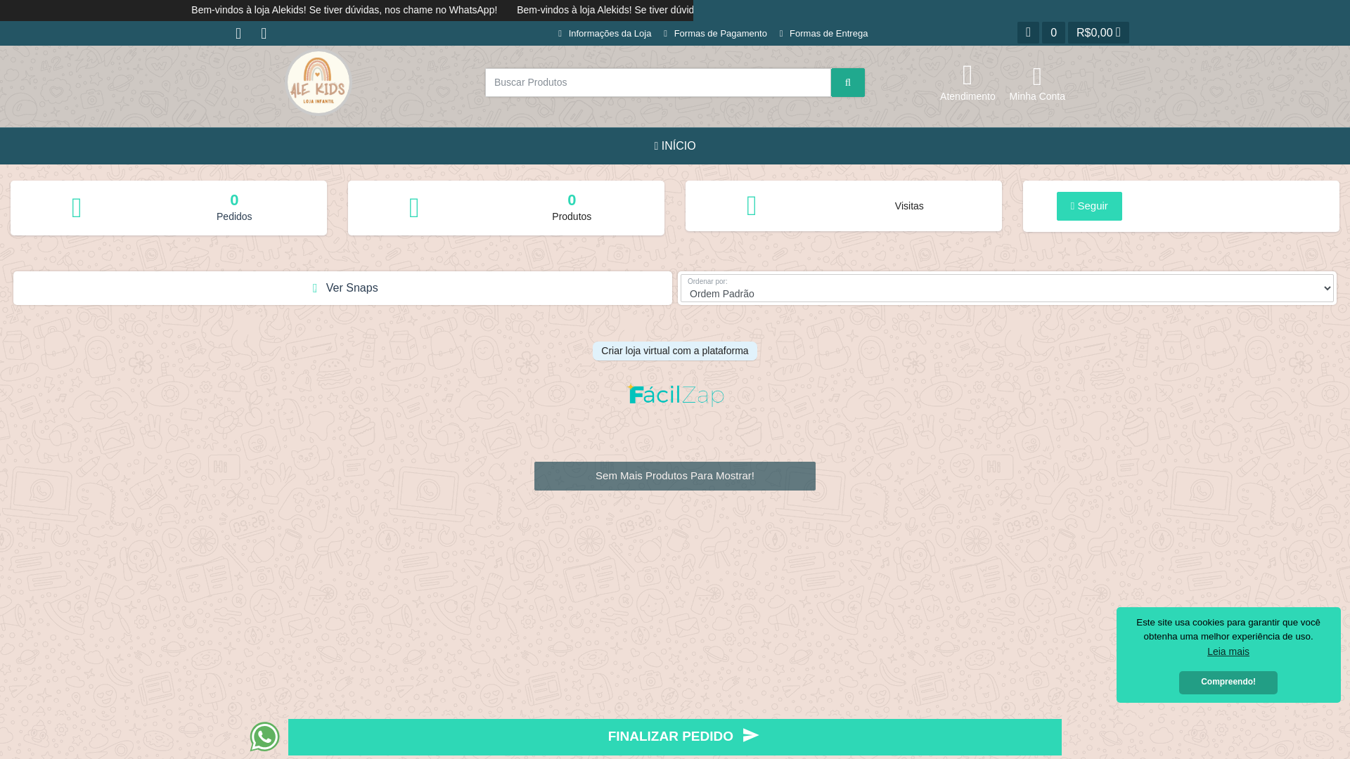 website screenshot of https://aleekids.com.br/