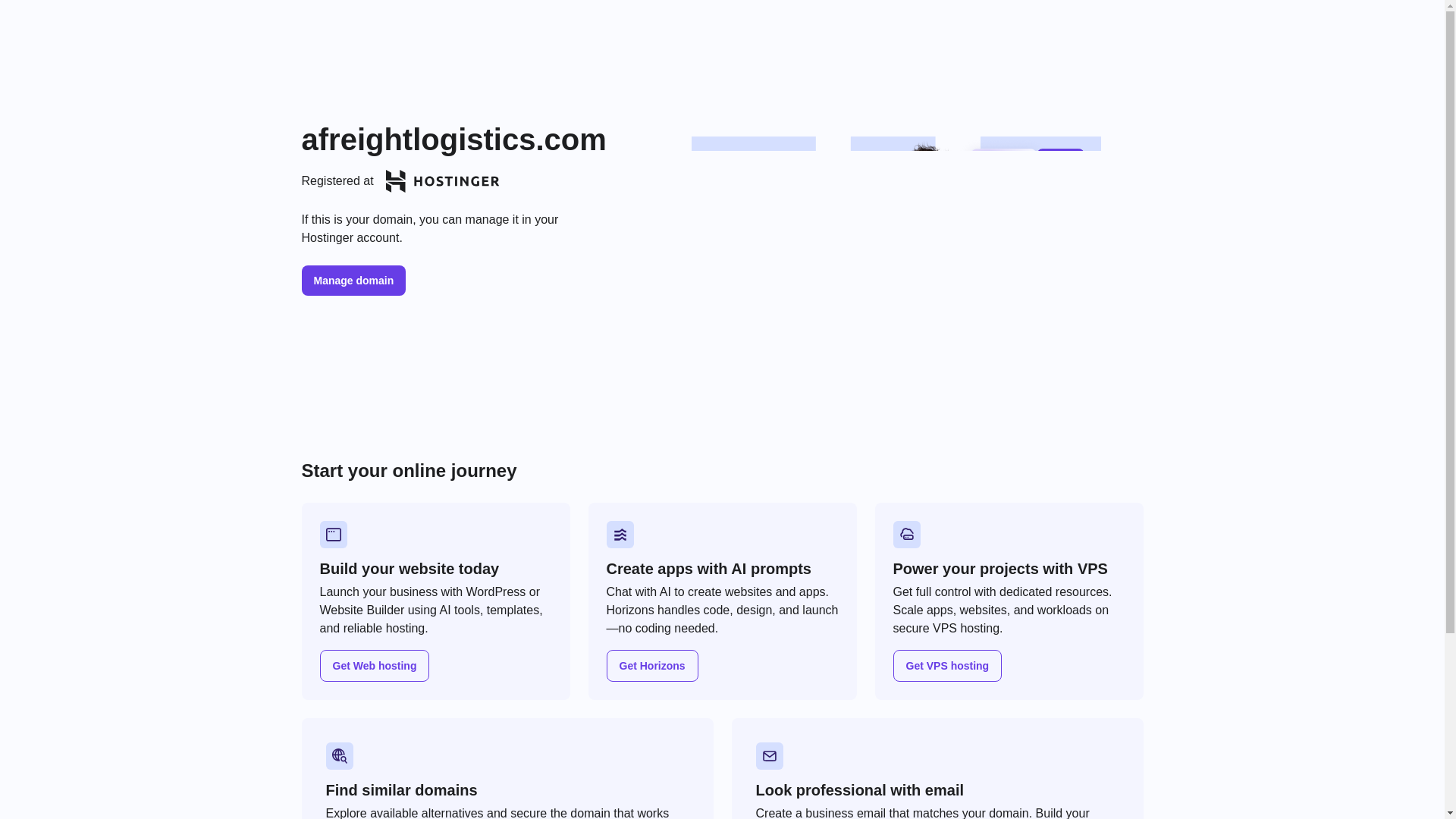 website screenshot of https://afreightlogistics.com/