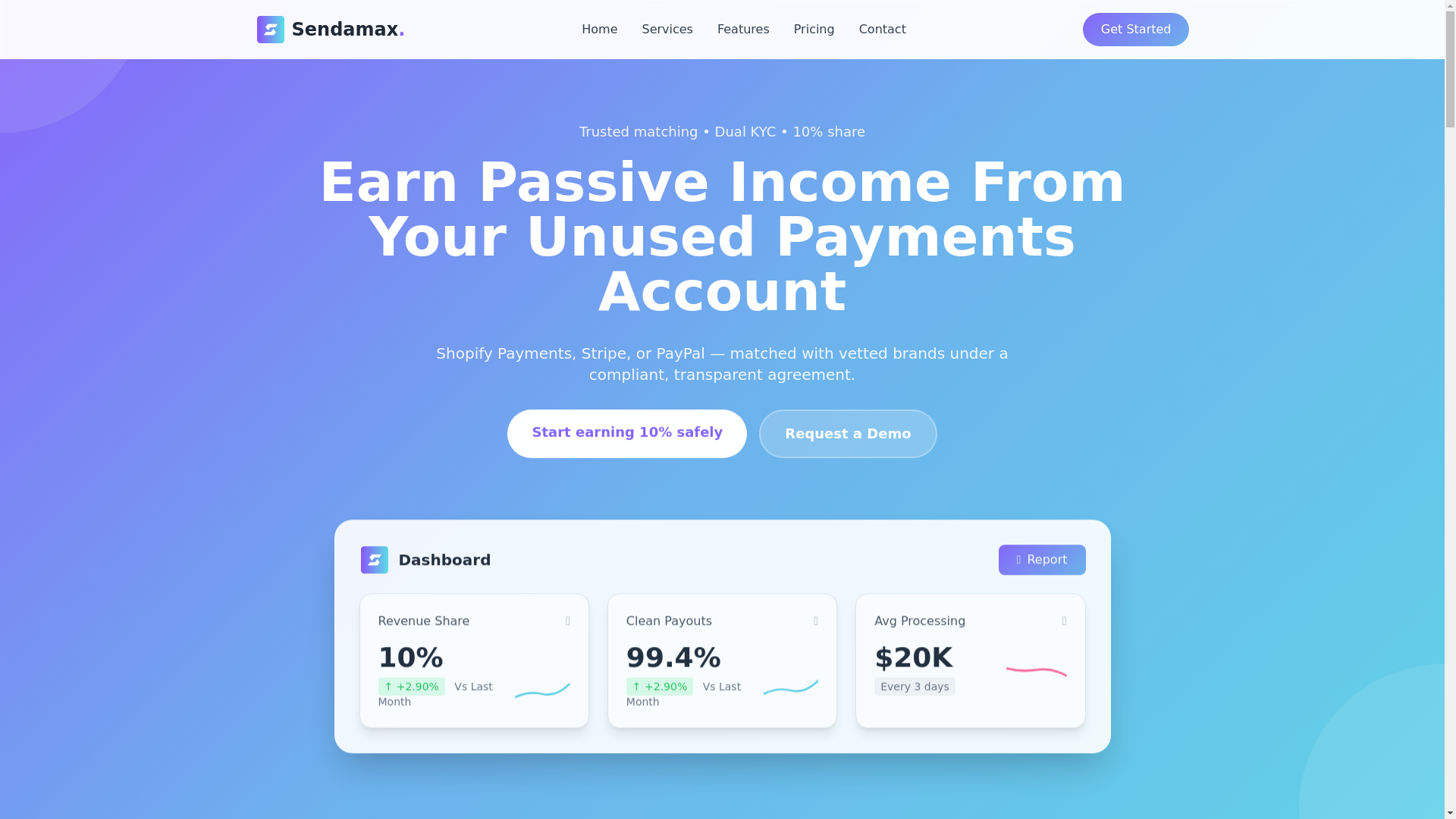 website screenshot of https://www.sendamax.agency/