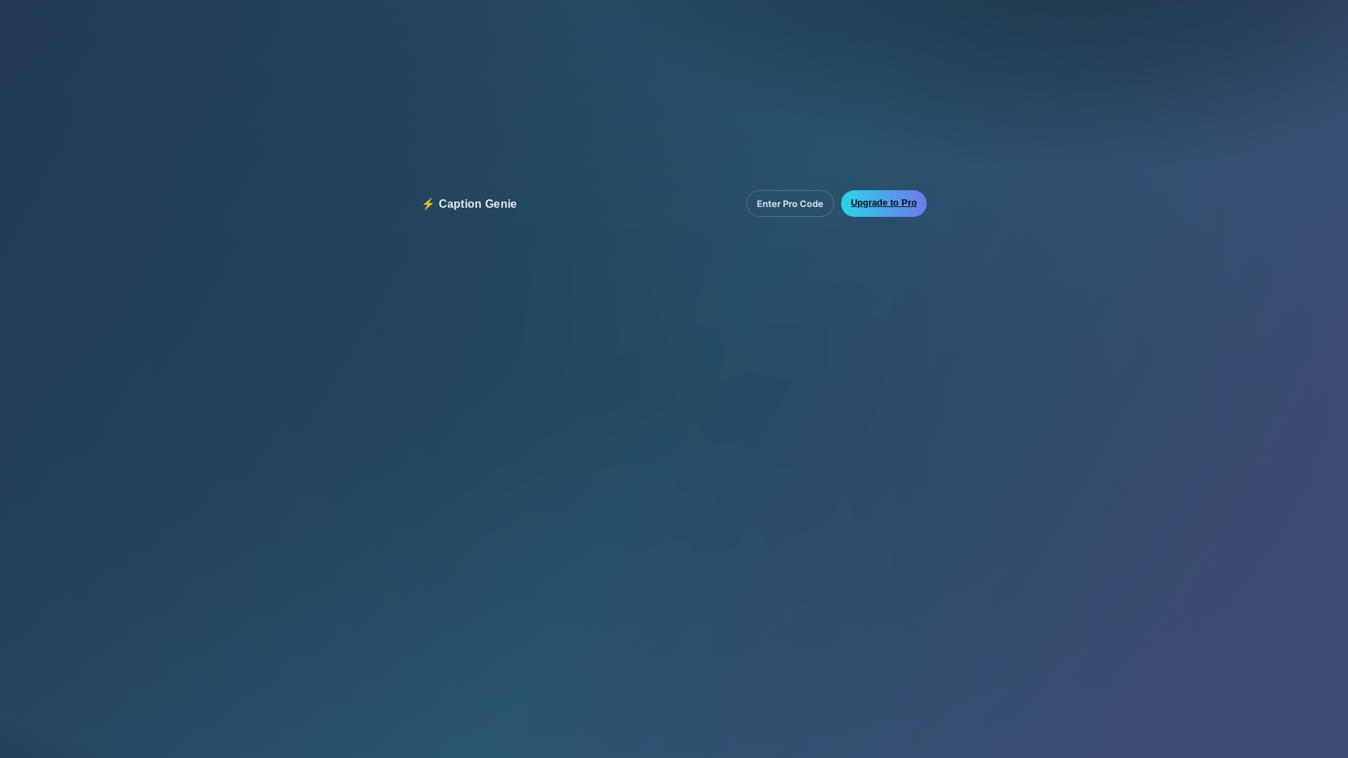 website screenshot of https://caption-genie.pages.dev/