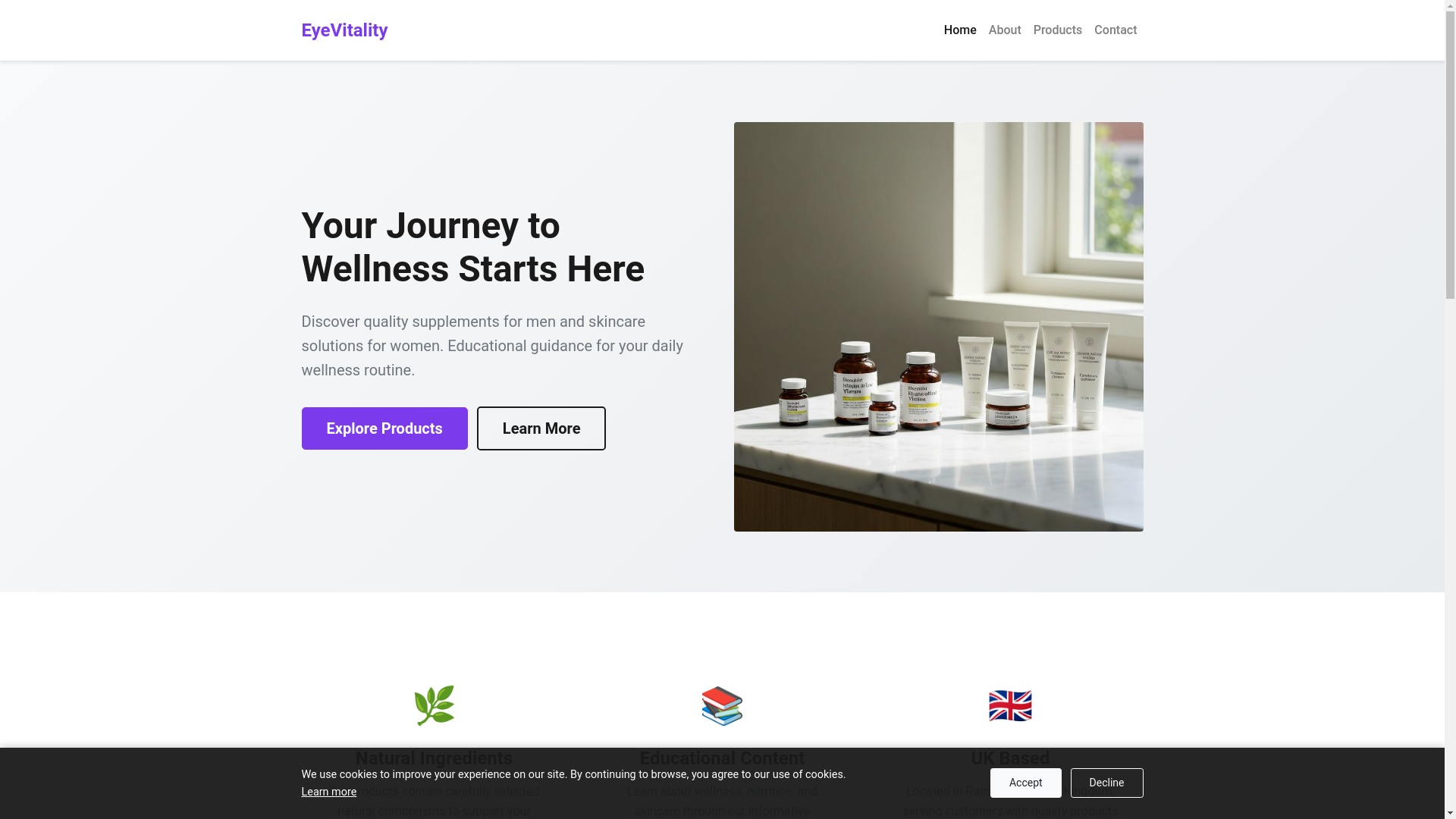 website screenshot of https://eyevitalityc.info/