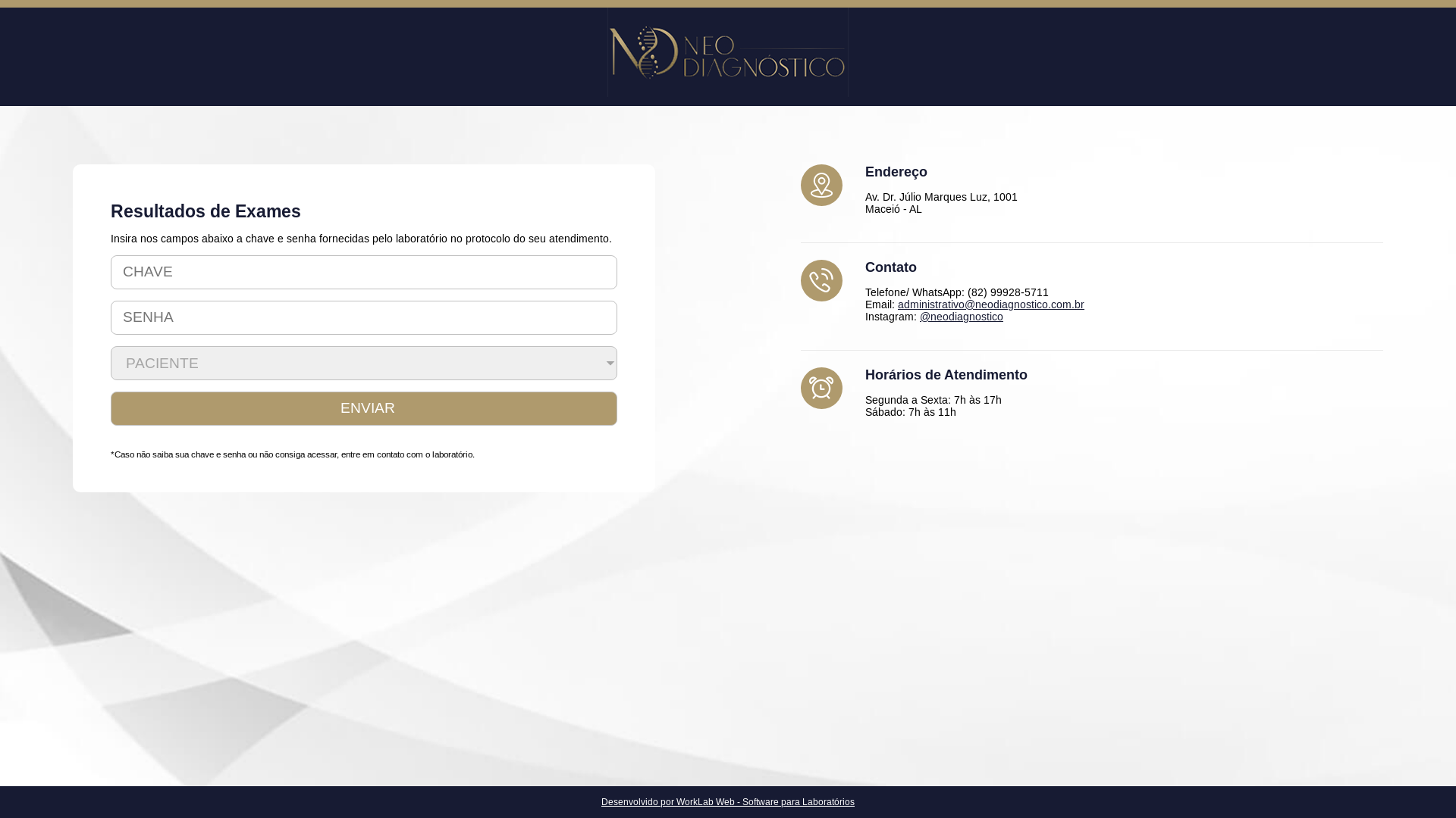 website screenshot of https://neodiagnostico.com.br/