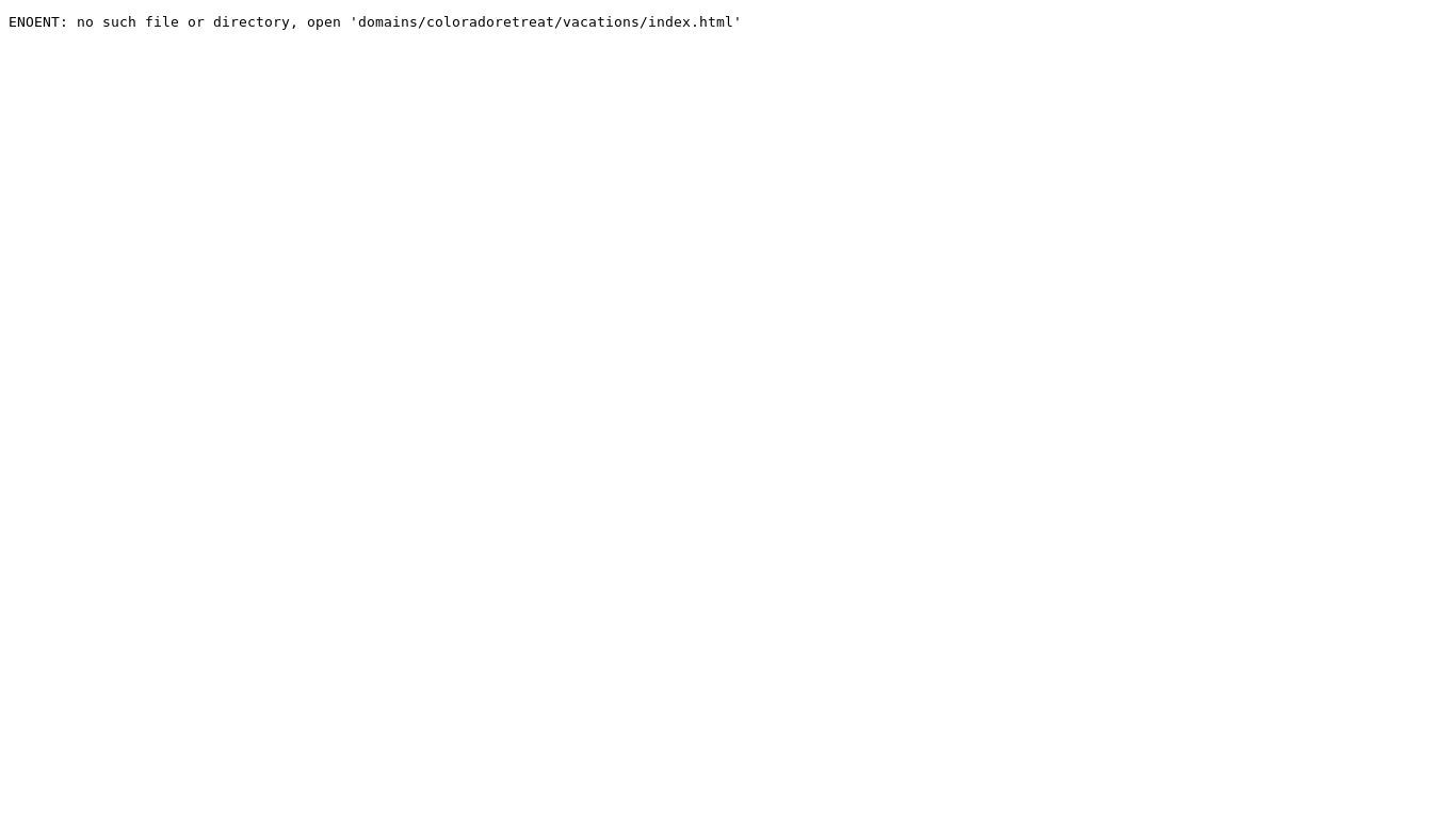 website screenshot of https://coloradoretreat.vacations/