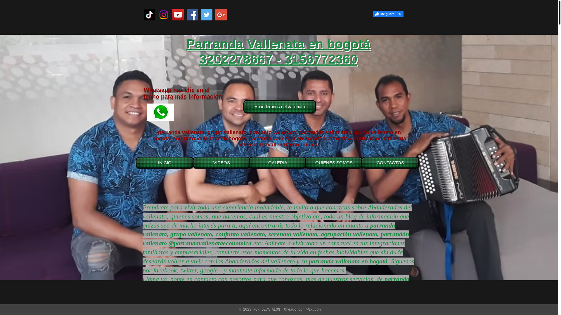 website screenshot of https://parrandavallenata.info/