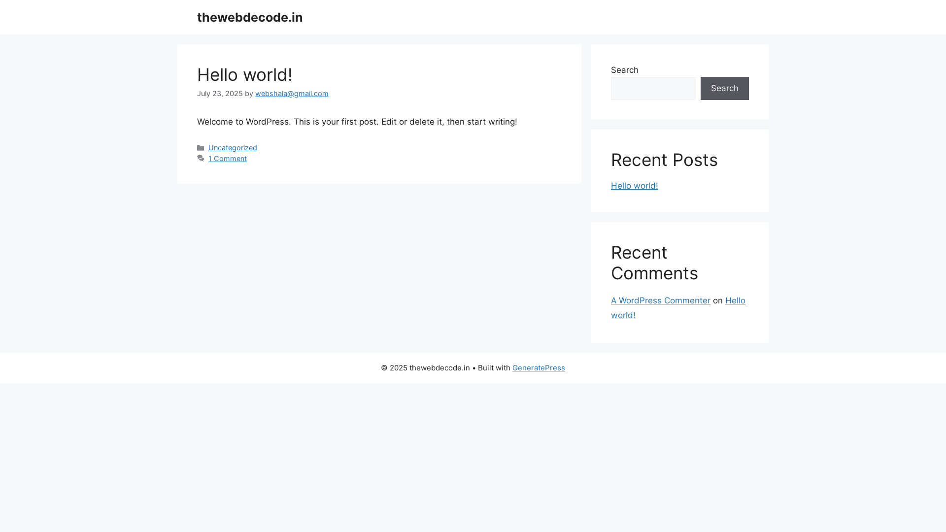 website screenshot of https://thewebdecode.in/