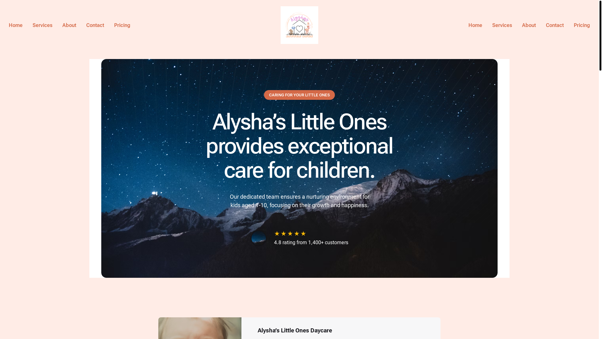 website screenshot of https://alyshaslittleones.ca/