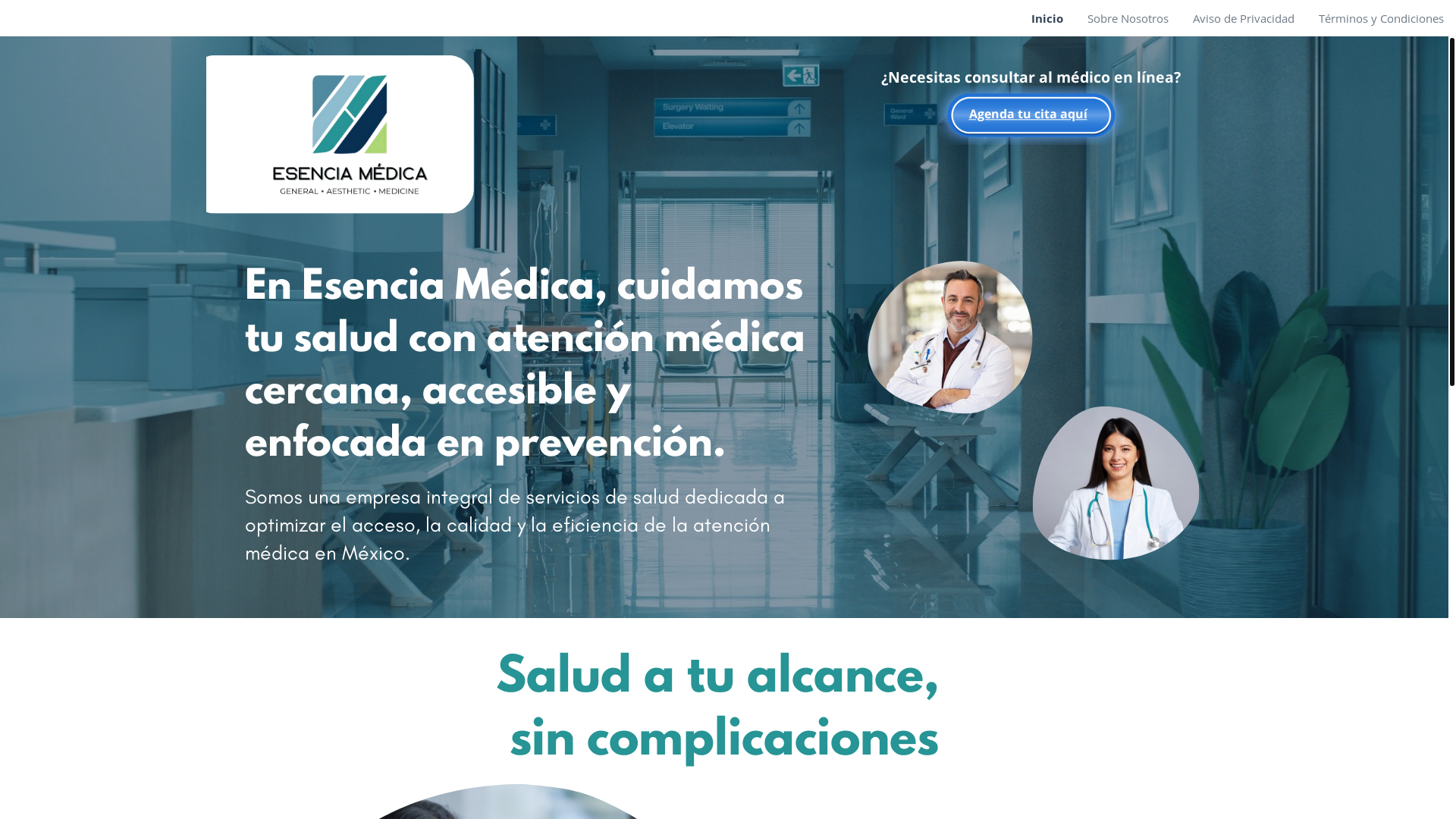 website screenshot of https://esenciamedicaweb.com/