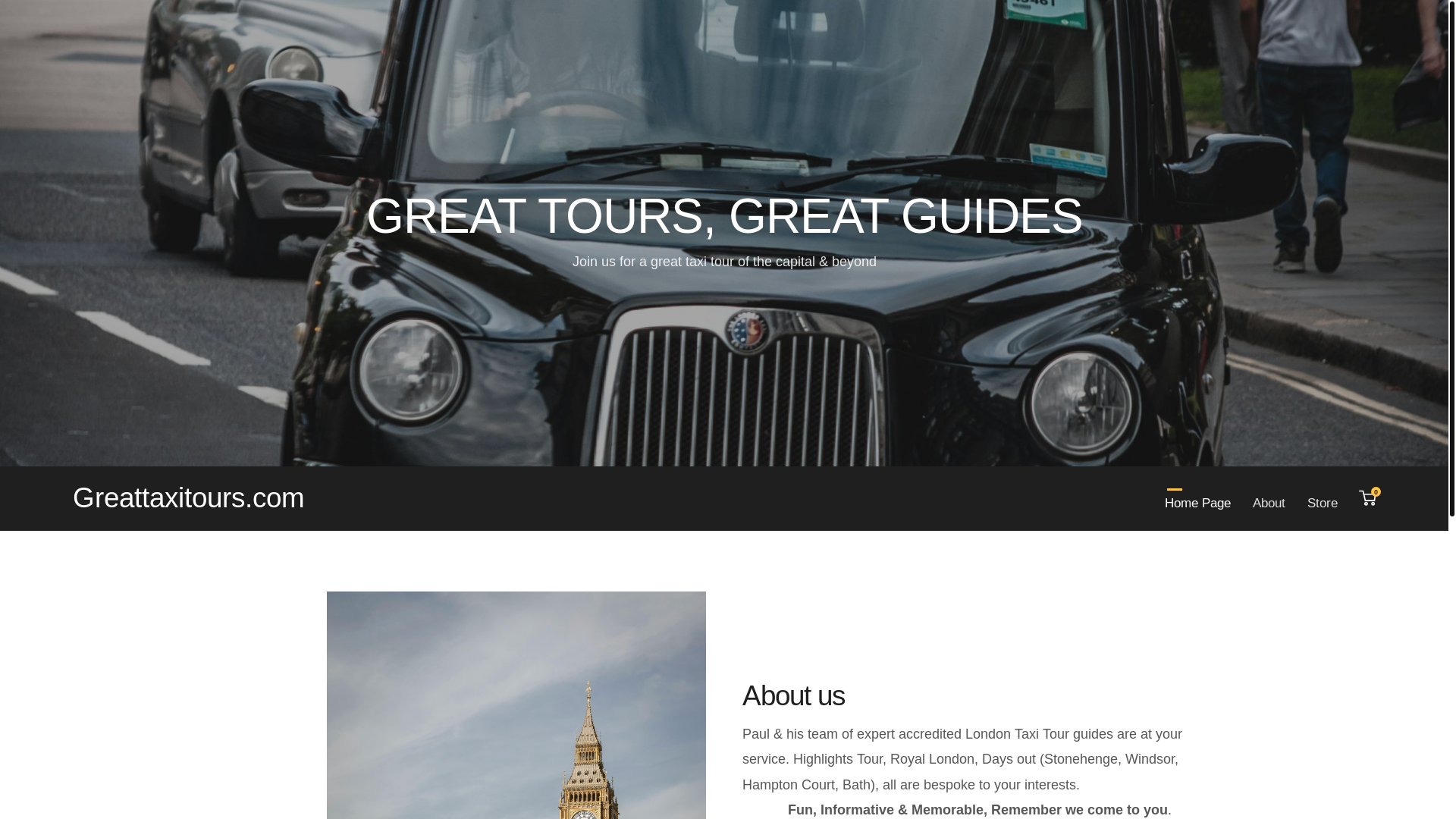 website screenshot of https://greattaxitours.com/