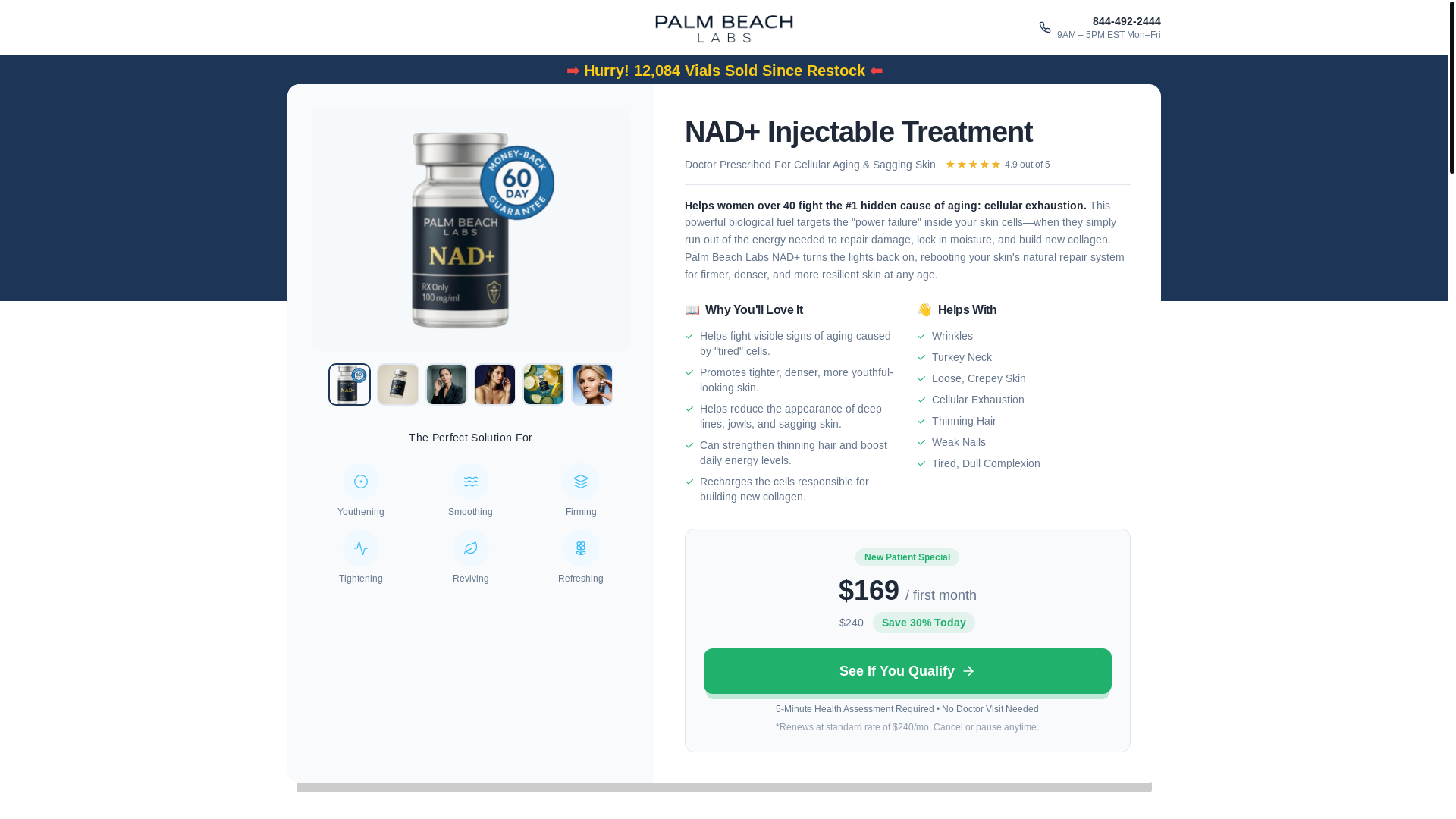 website screenshot of https://trypalmbeachlabs.com/