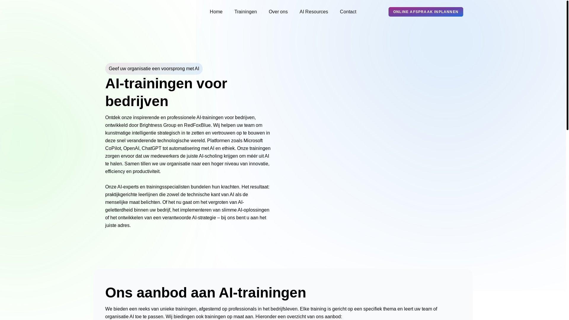 website screenshot of https://ontwikkelmetai.nl/