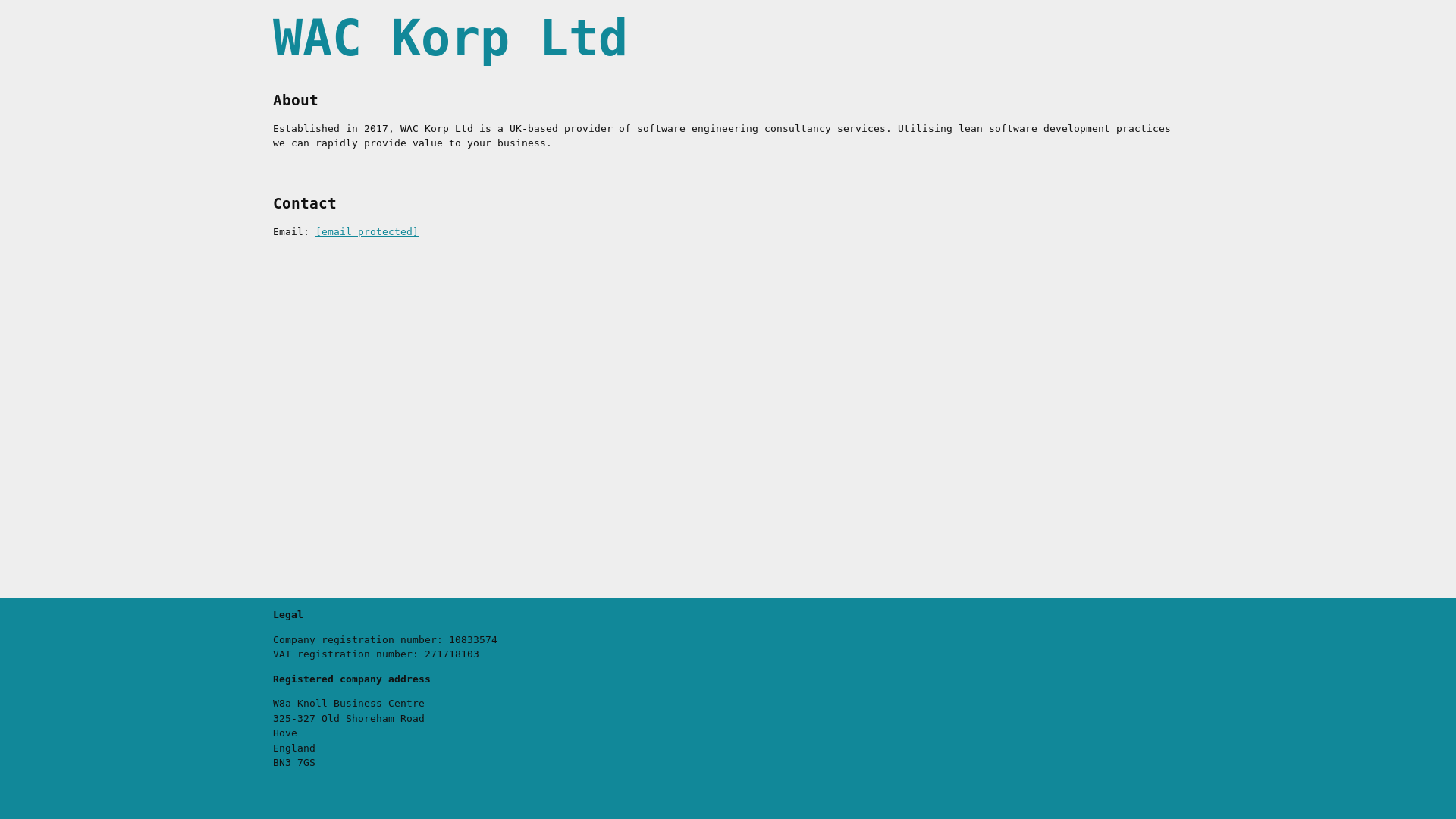website screenshot of https://wackorp.co.uk/