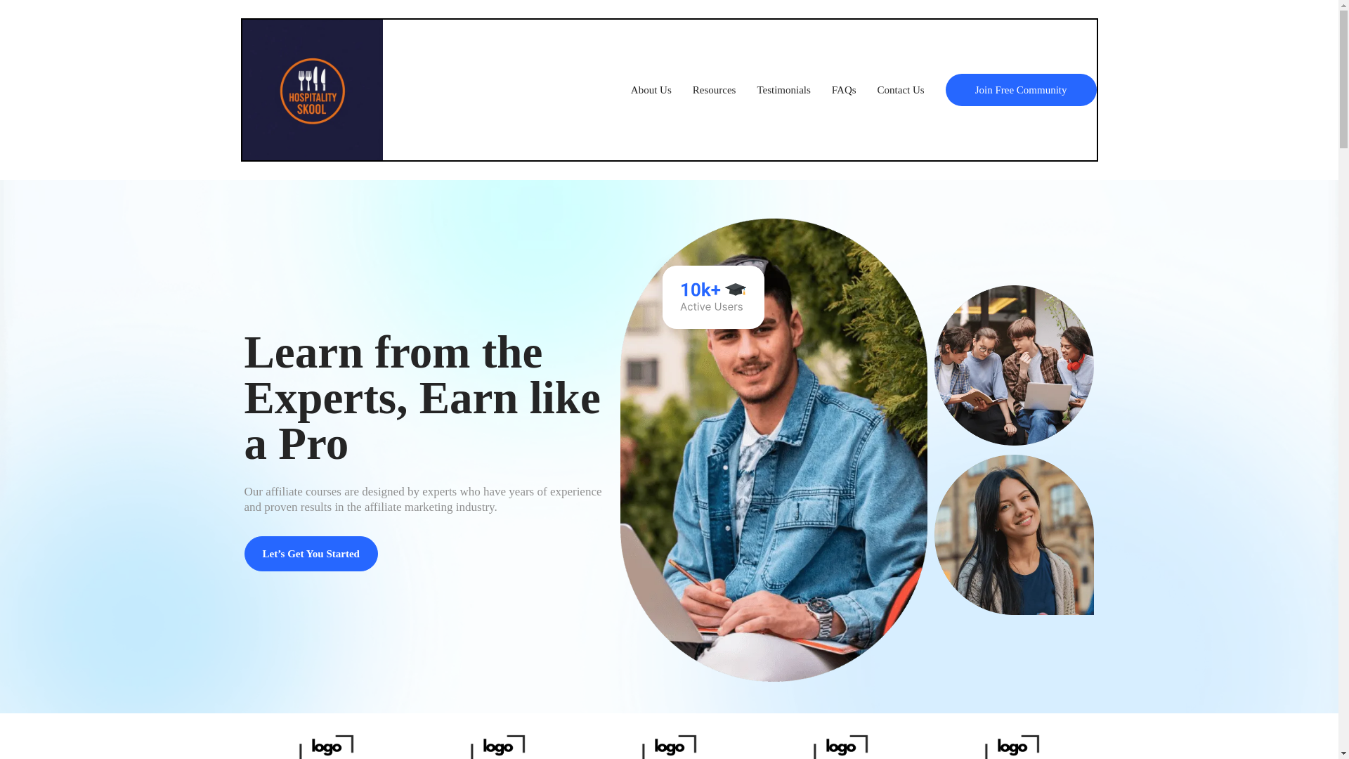 website screenshot of https://hospitalityskool.com/