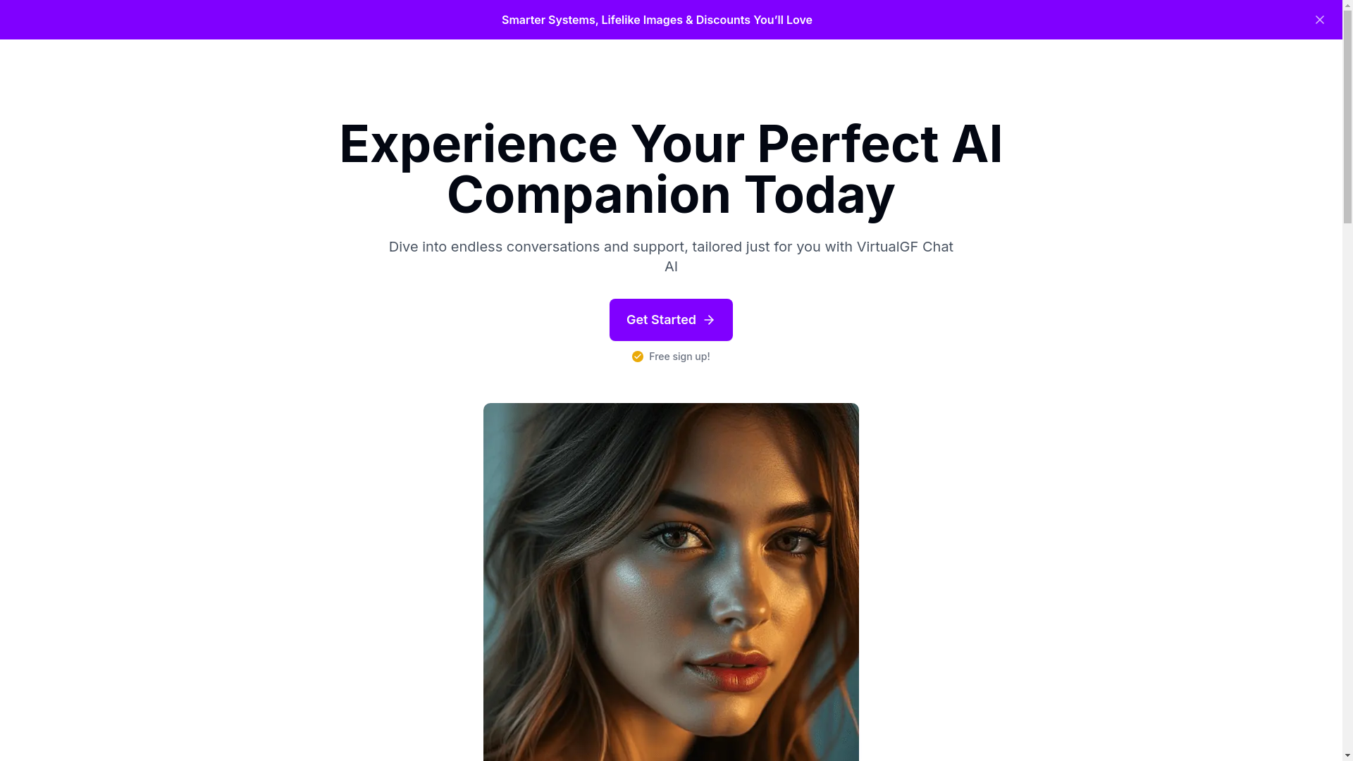 website screenshot of https://virtualgfchatai.com/