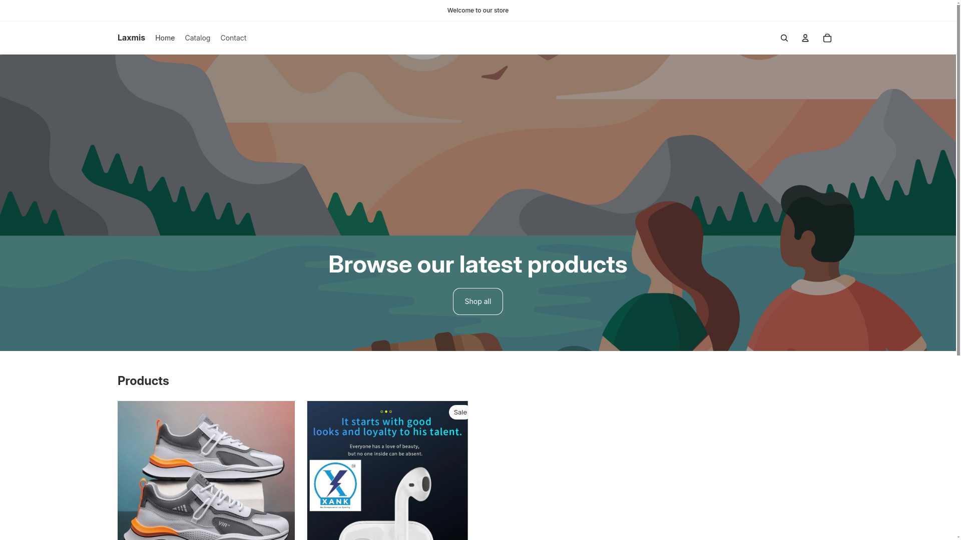 website screenshot of https://laxmis.store/