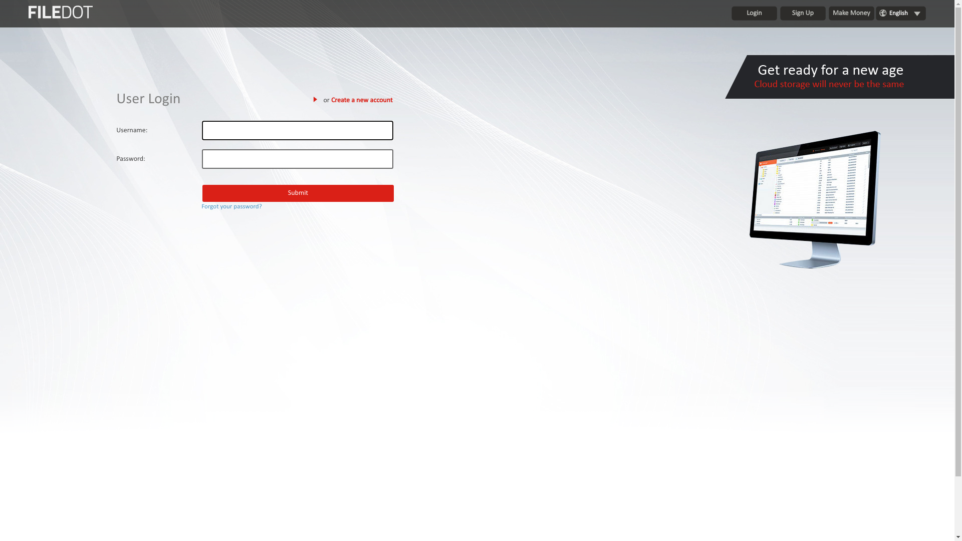 website screenshot of https://filedot.to/