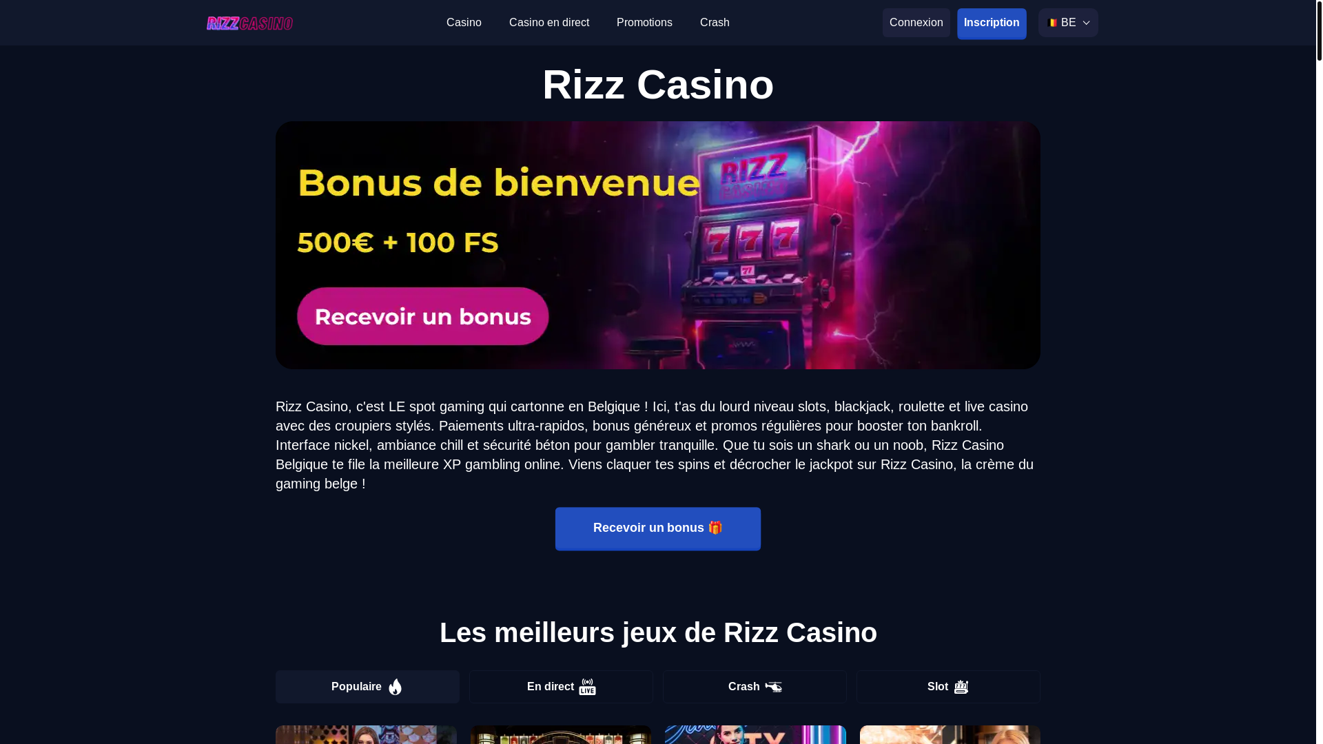 website screenshot of https://rizzcasino-be-4200.pages.dev/