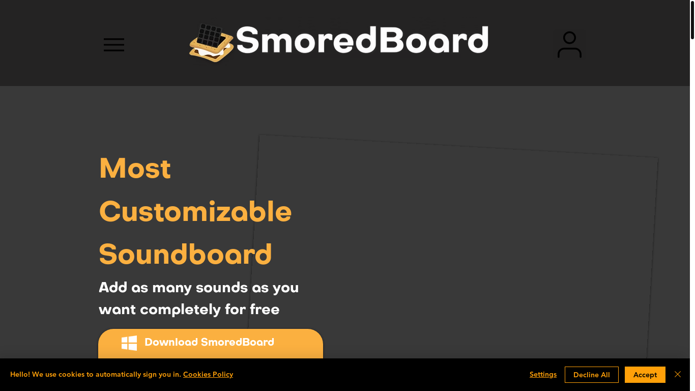website screenshot of https://www.smoredboard.com/download