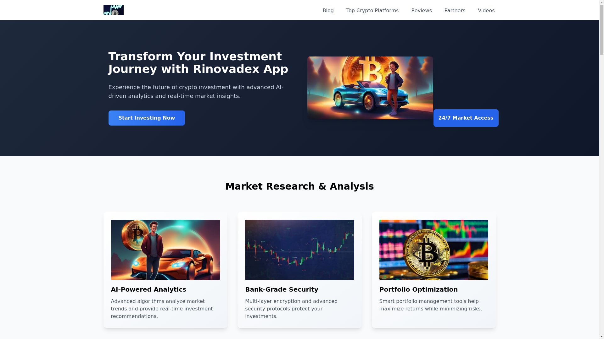 website screenshot of https://rinovadexapp-platform.click/
