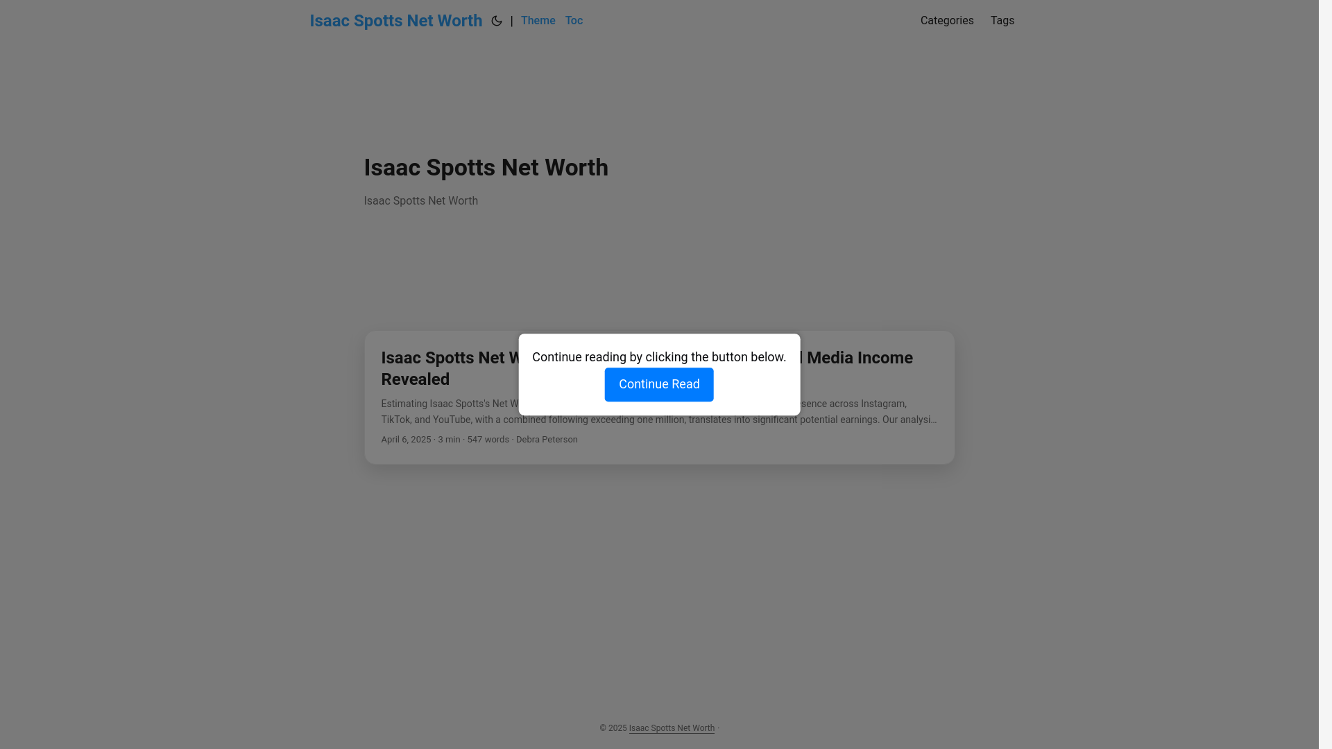 website screenshot of https://isaac-spotts-net-worth.pages.dev/