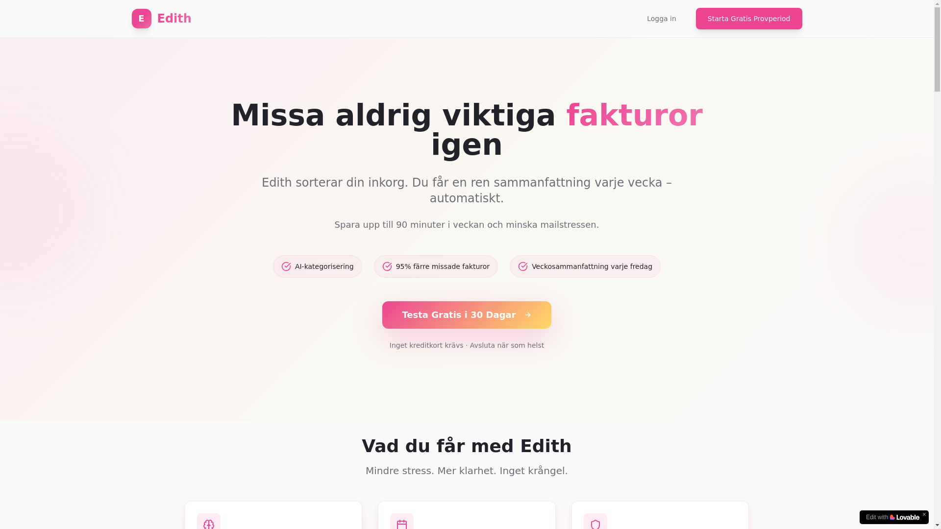 website screenshot of https://edithadmin.com/