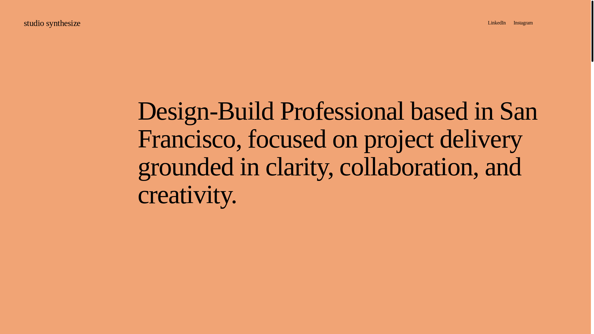 website screenshot of https://studiosynthesize.com/