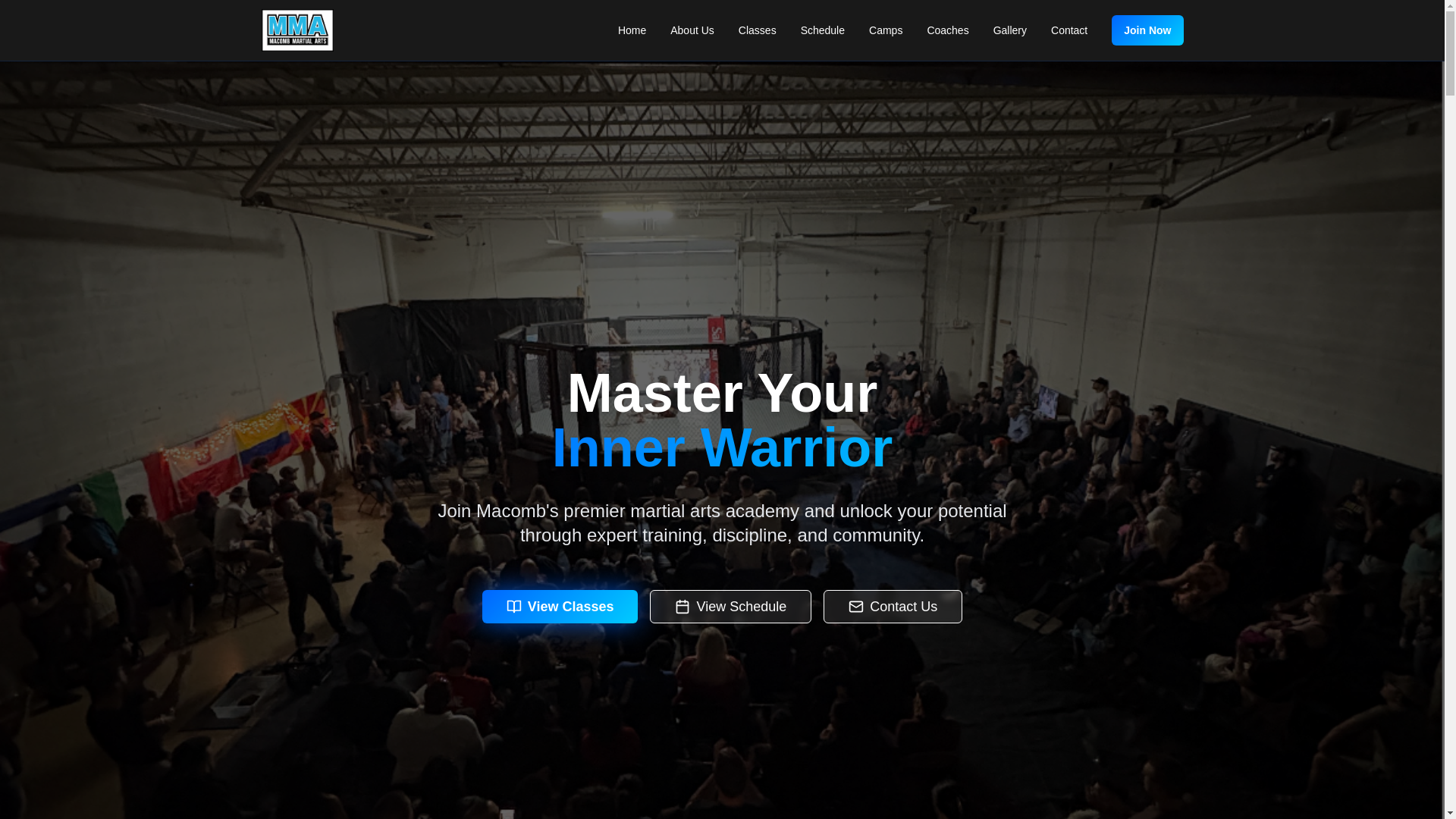 website screenshot of https://macombmartialarts.pages.dev/