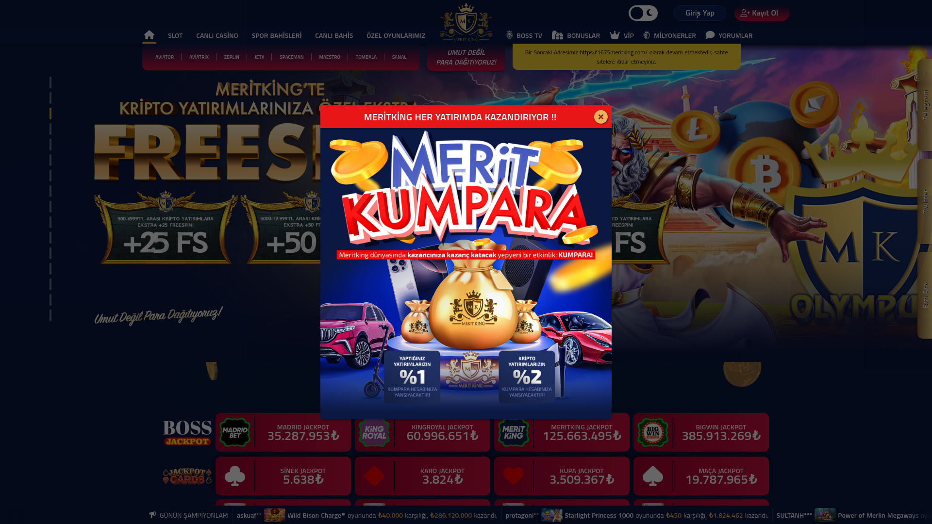 website screenshot of https://1674meritking.com/
