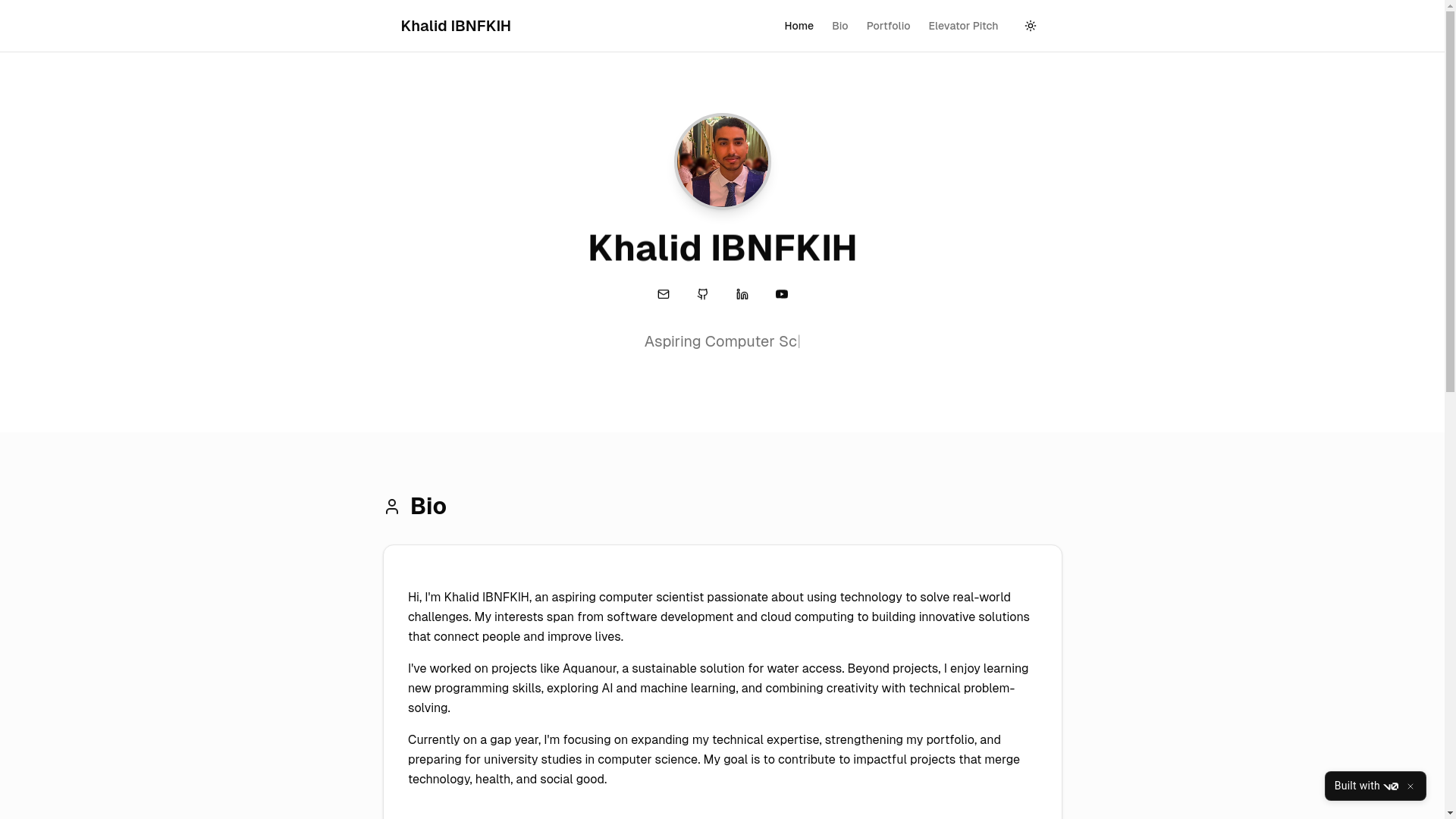website screenshot of https://khalidibnfkih.dev/