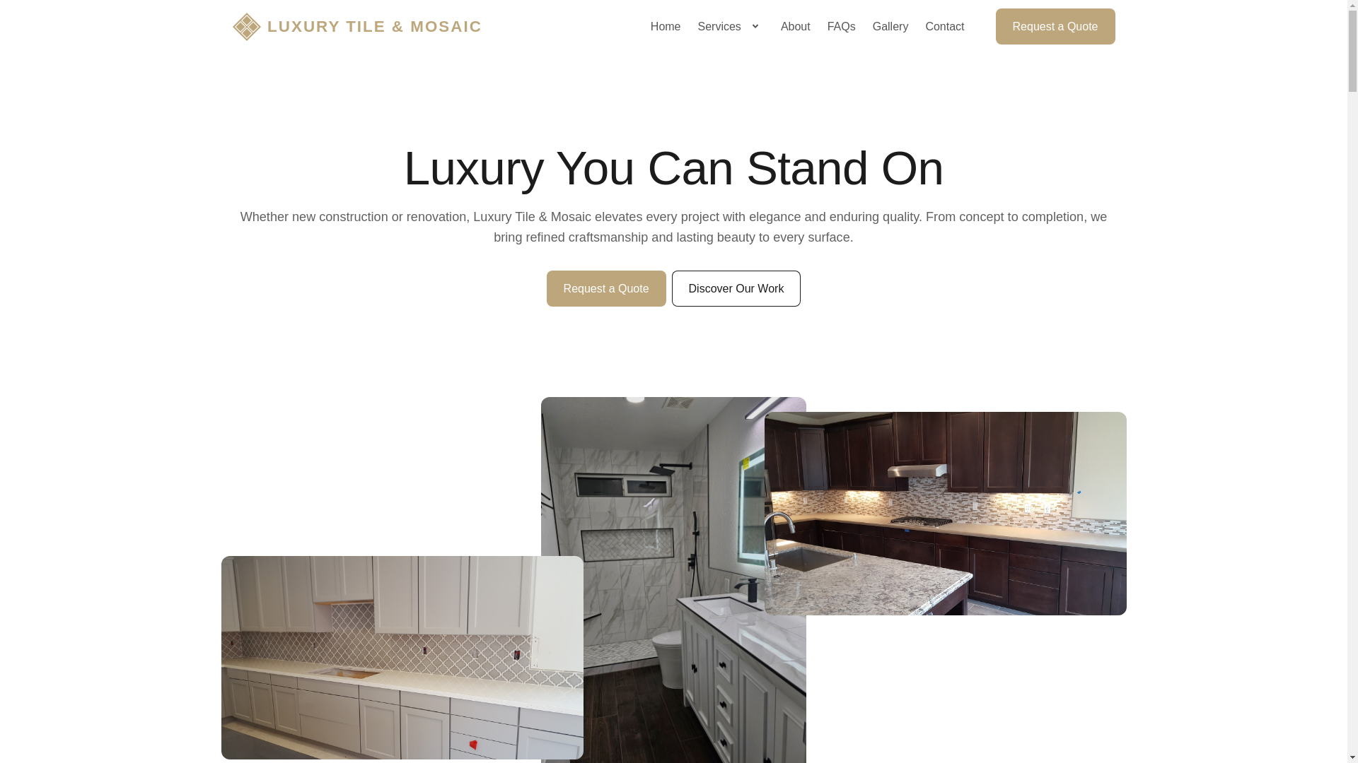 website screenshot of https://luxurytileandmosaic.com/