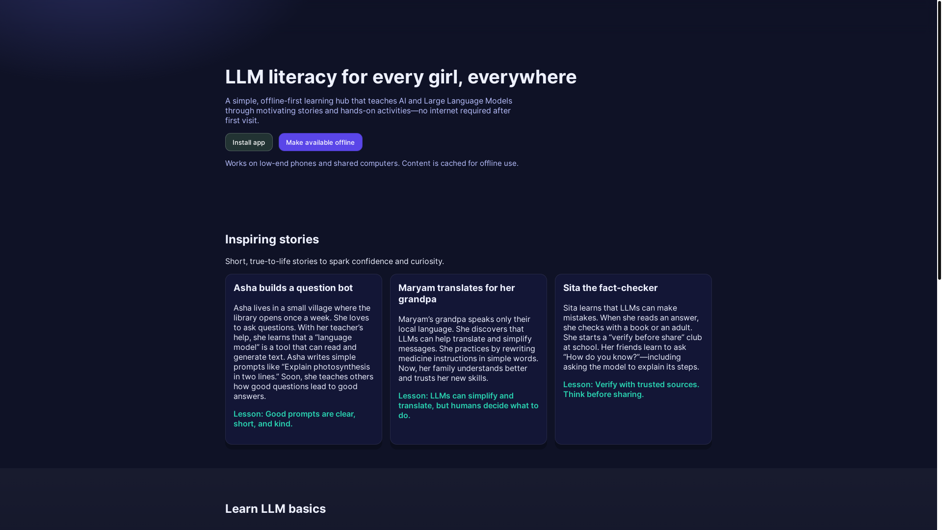 website screenshot of https://sheleapsintech.com/