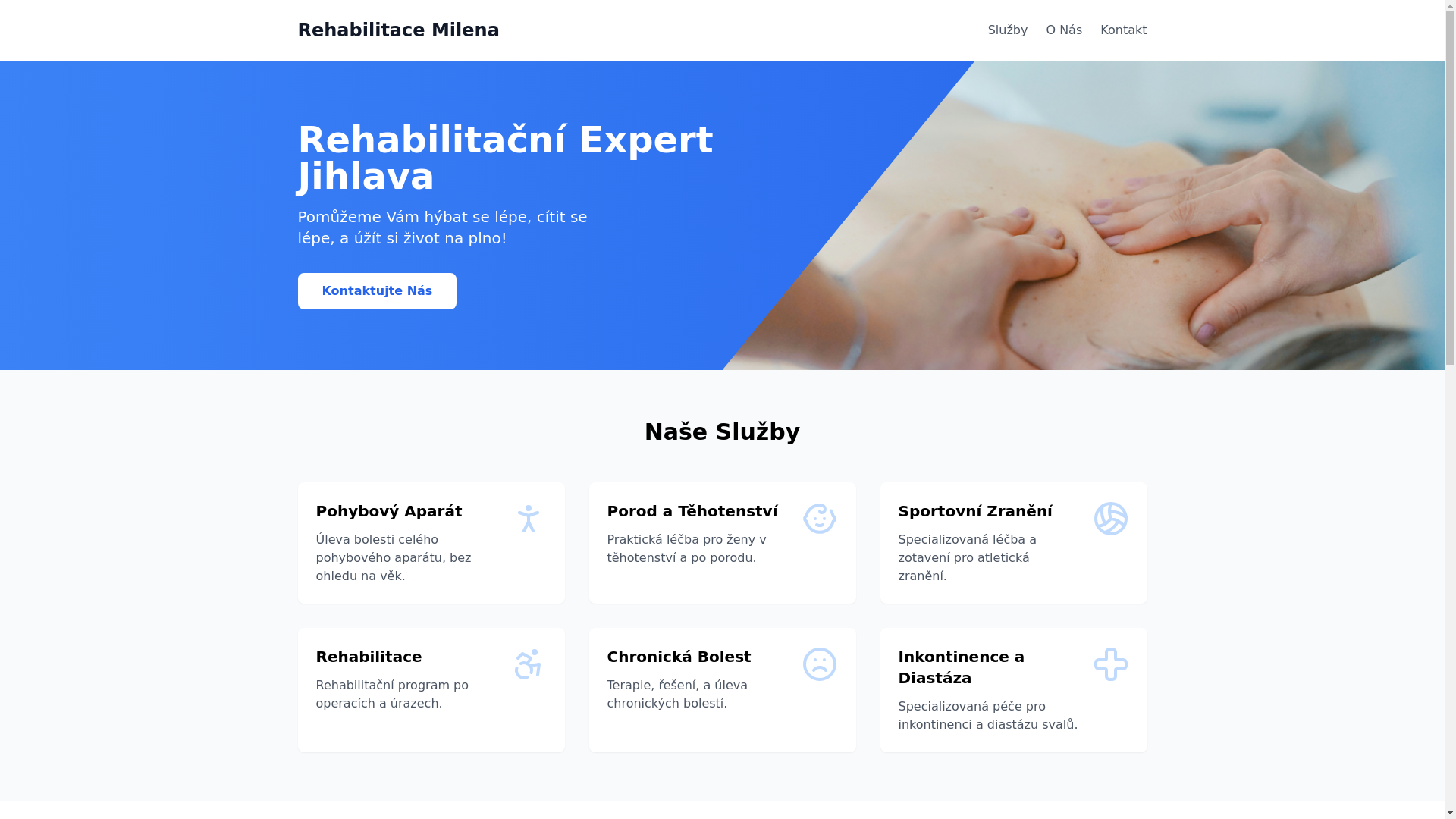 website screenshot of https://rehabilitacemilena.pages.dev/