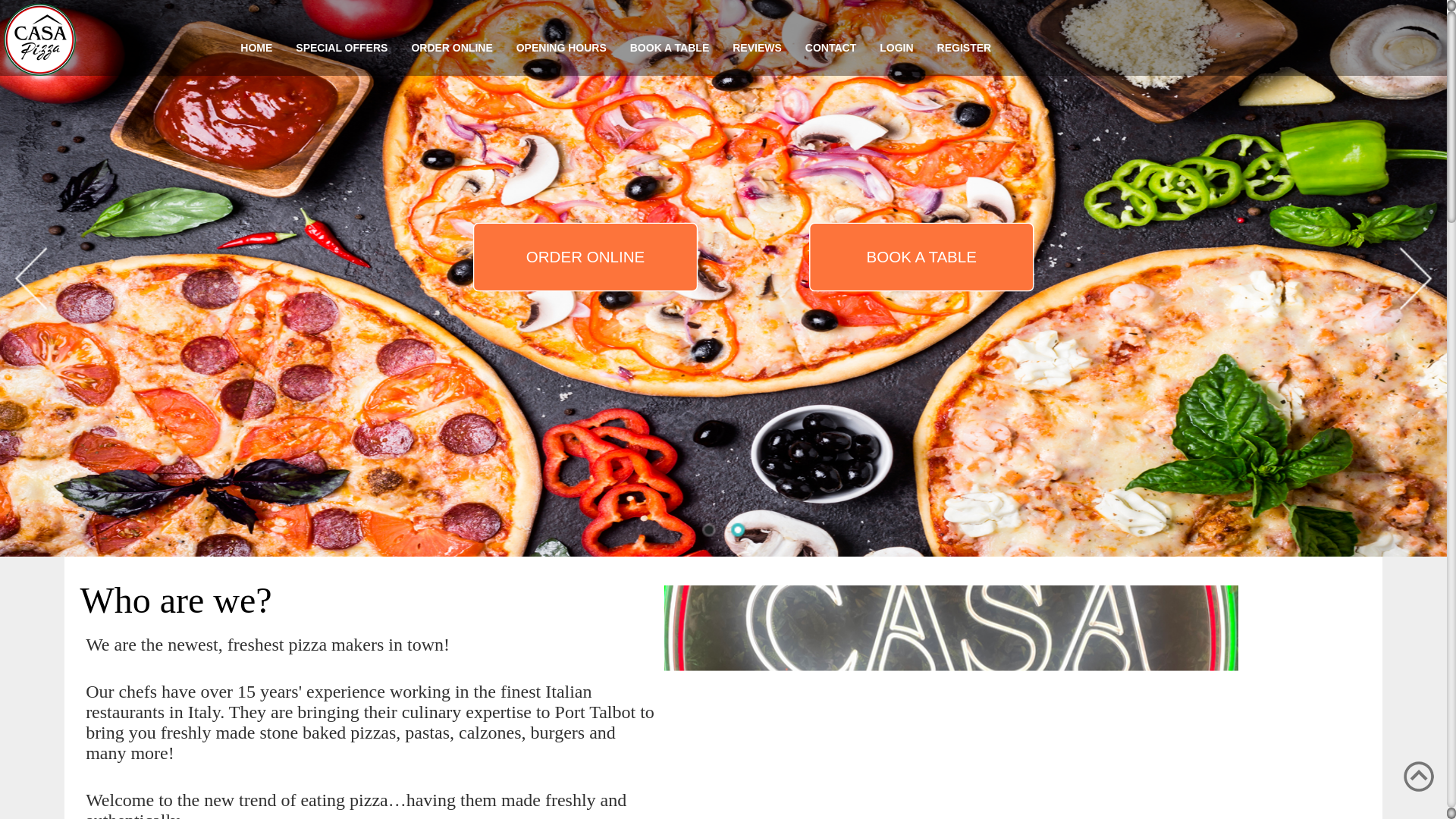 website screenshot of https://www.casapizzapt.co.uk/