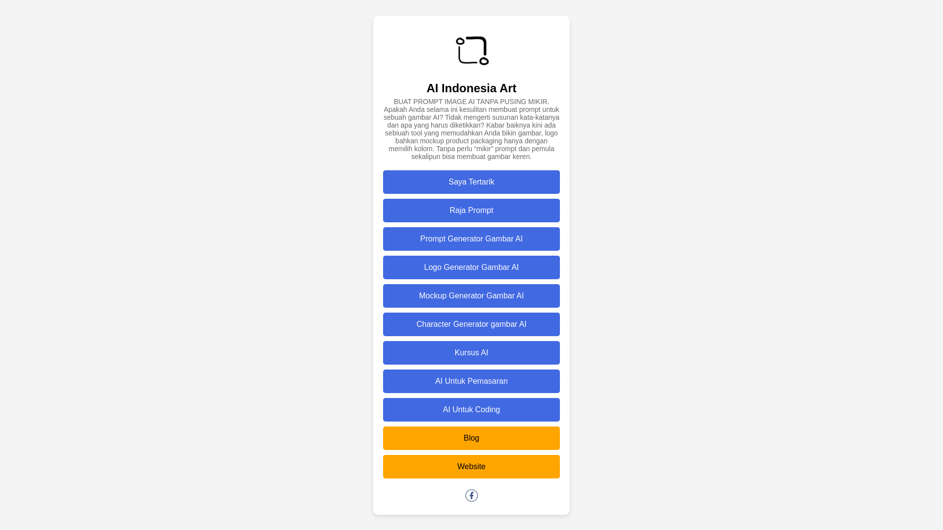 website screenshot of https://aiindonesiaart.pages.dev/
