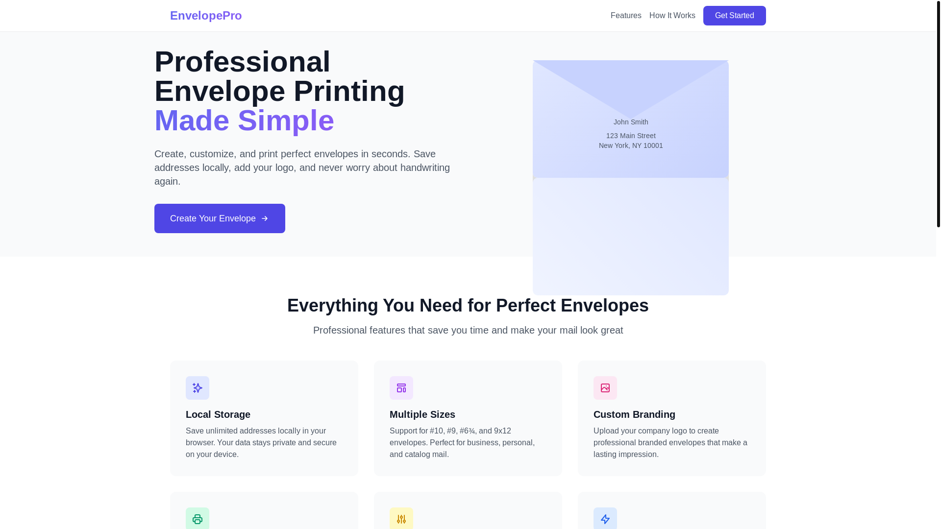 website screenshot of https://envelopepro.xyz/