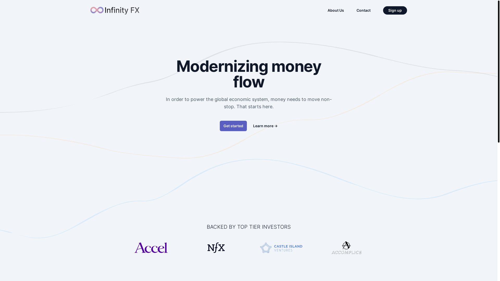 website screenshot of https://infinityfx-landing.pages.dev/
