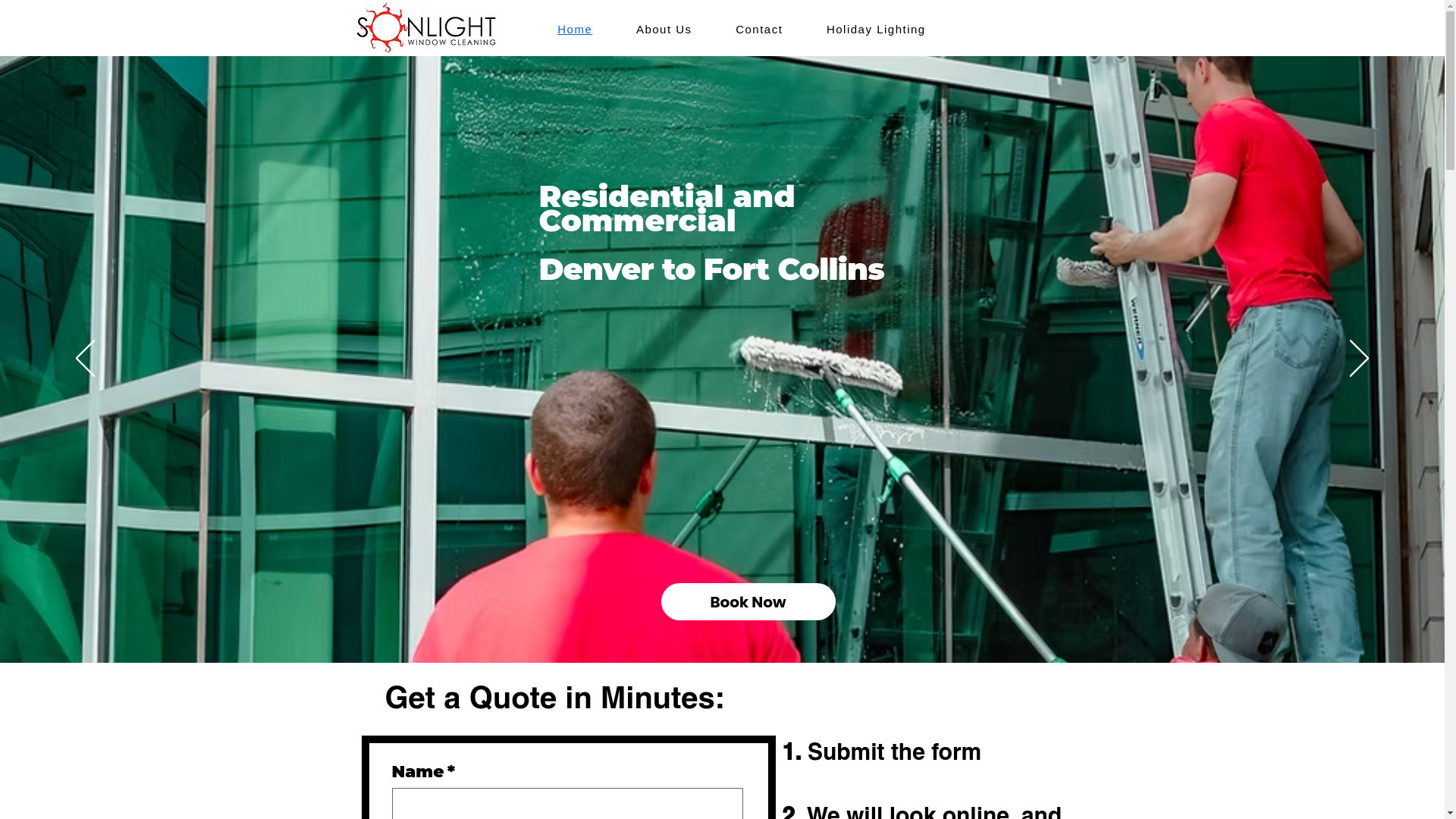 website screenshot of https://sunburst-windowswashing.com/