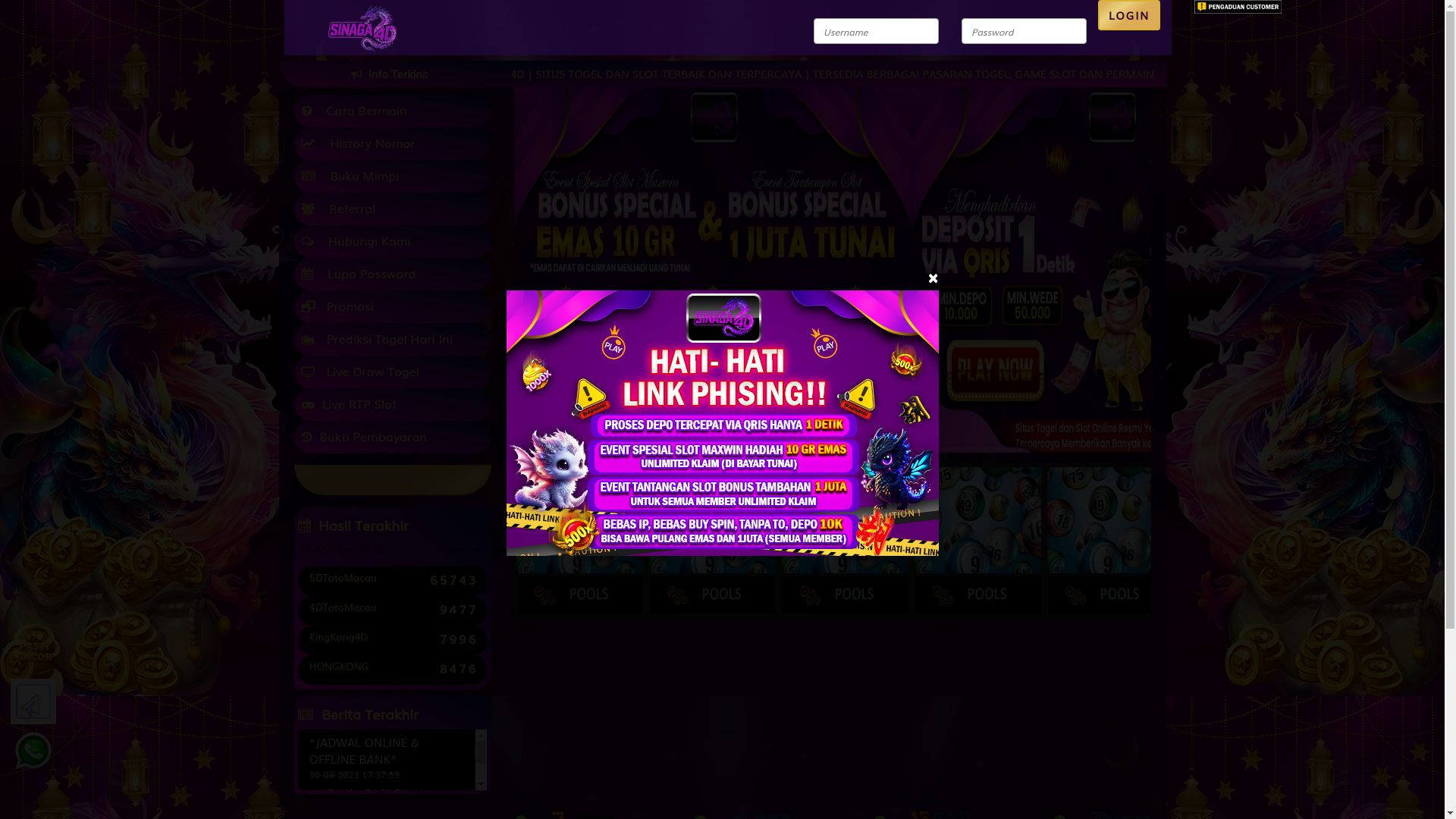 website screenshot of https://sinaga4dhk.skin/