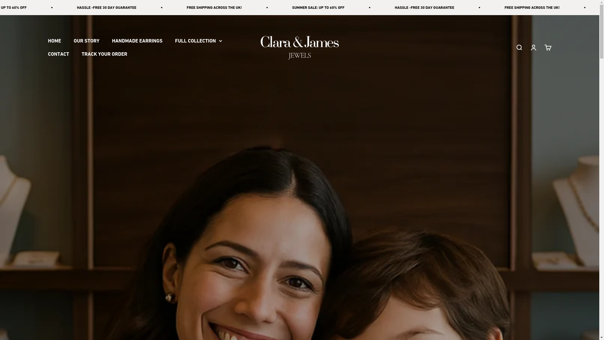 website screenshot of https://clarajamesjewels.com/