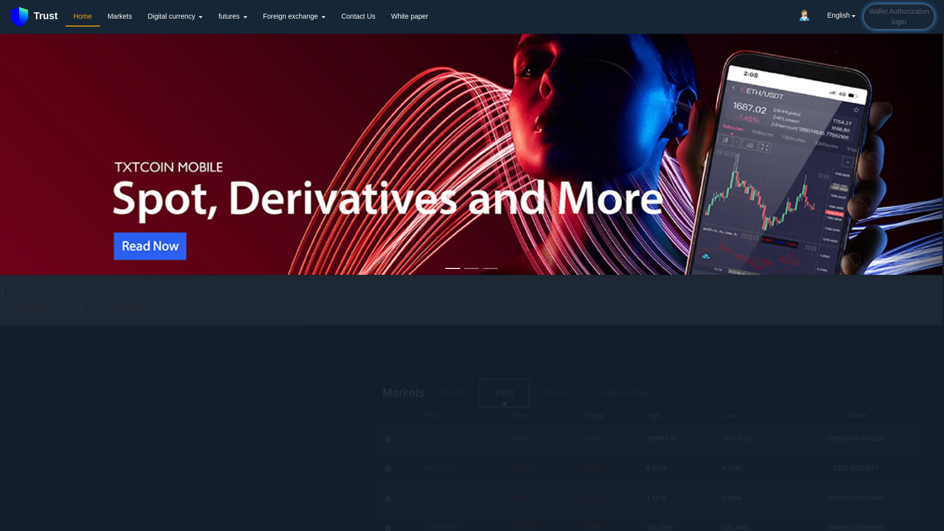 website screenshot of https://trustwall.top/