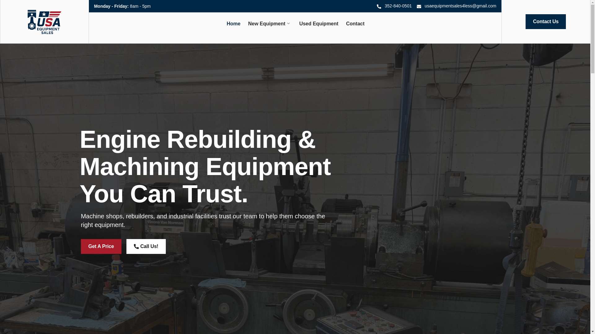 website screenshot of https://usaequipmentsales4less.com/