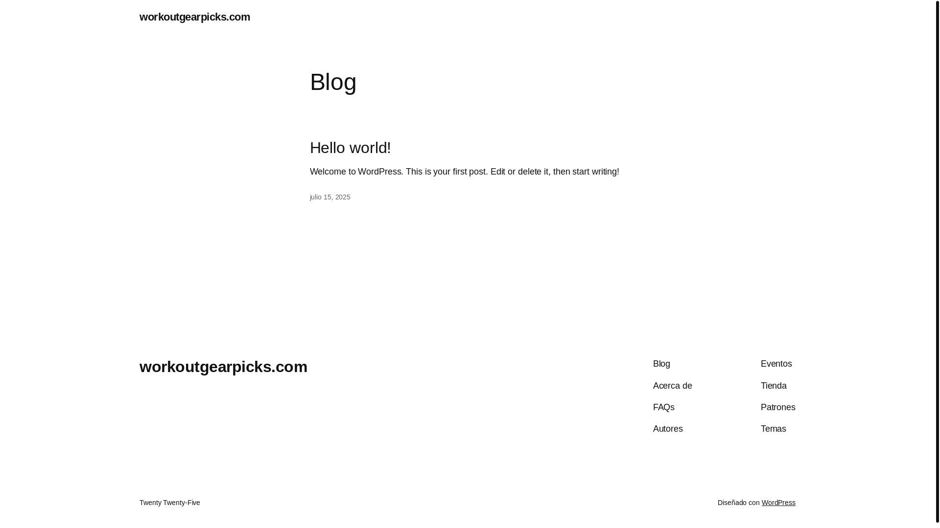 website screenshot of https://workoutgearpicks.com/