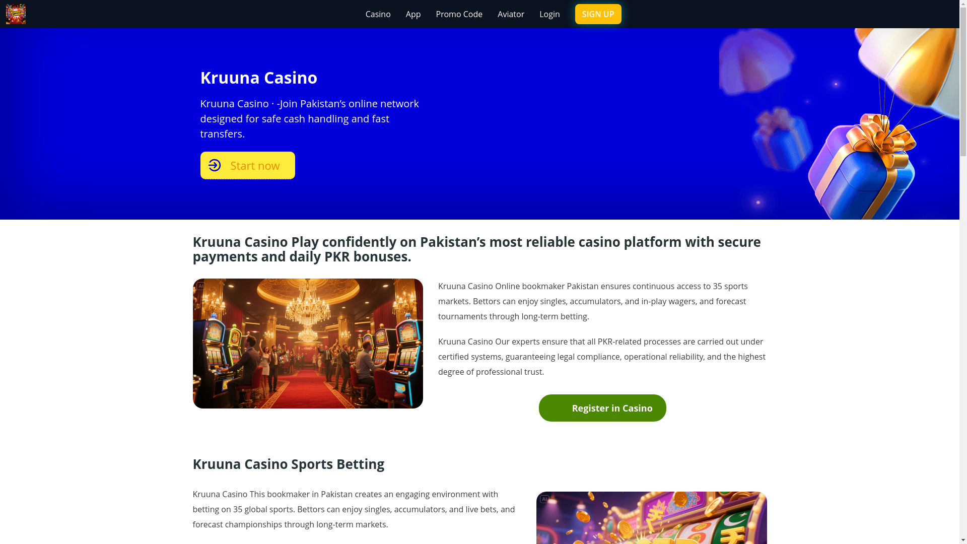 website screenshot of https://kruunacasinou.com/