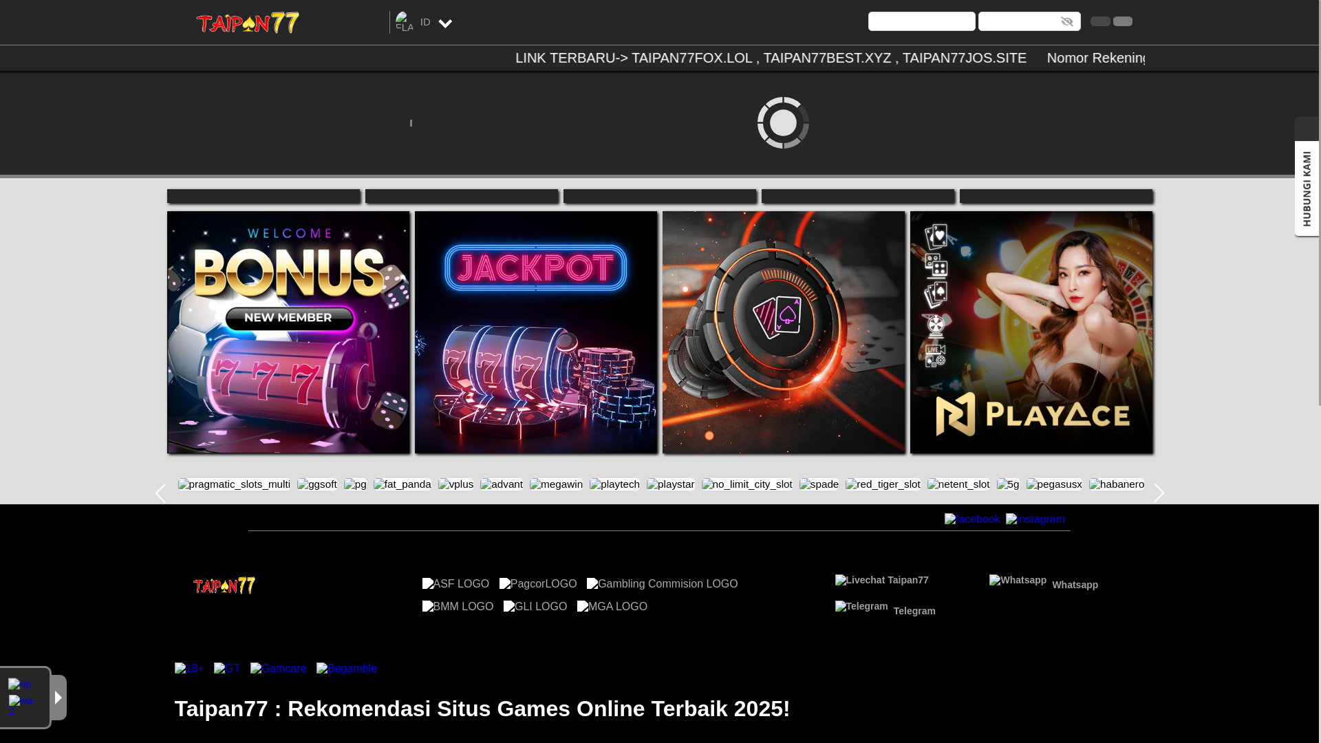 website screenshot of https://taipan77jos.site/