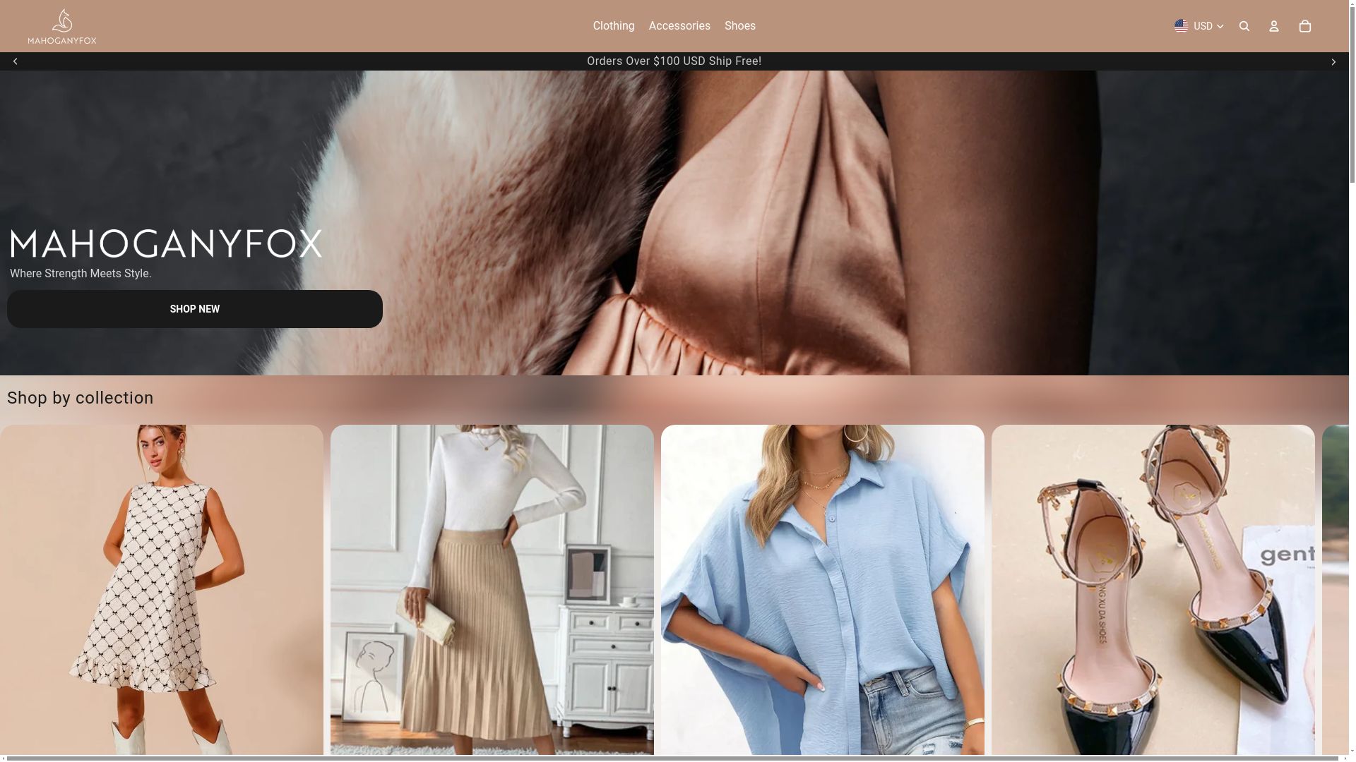 website screenshot of https://mahoganyfox.com.au/