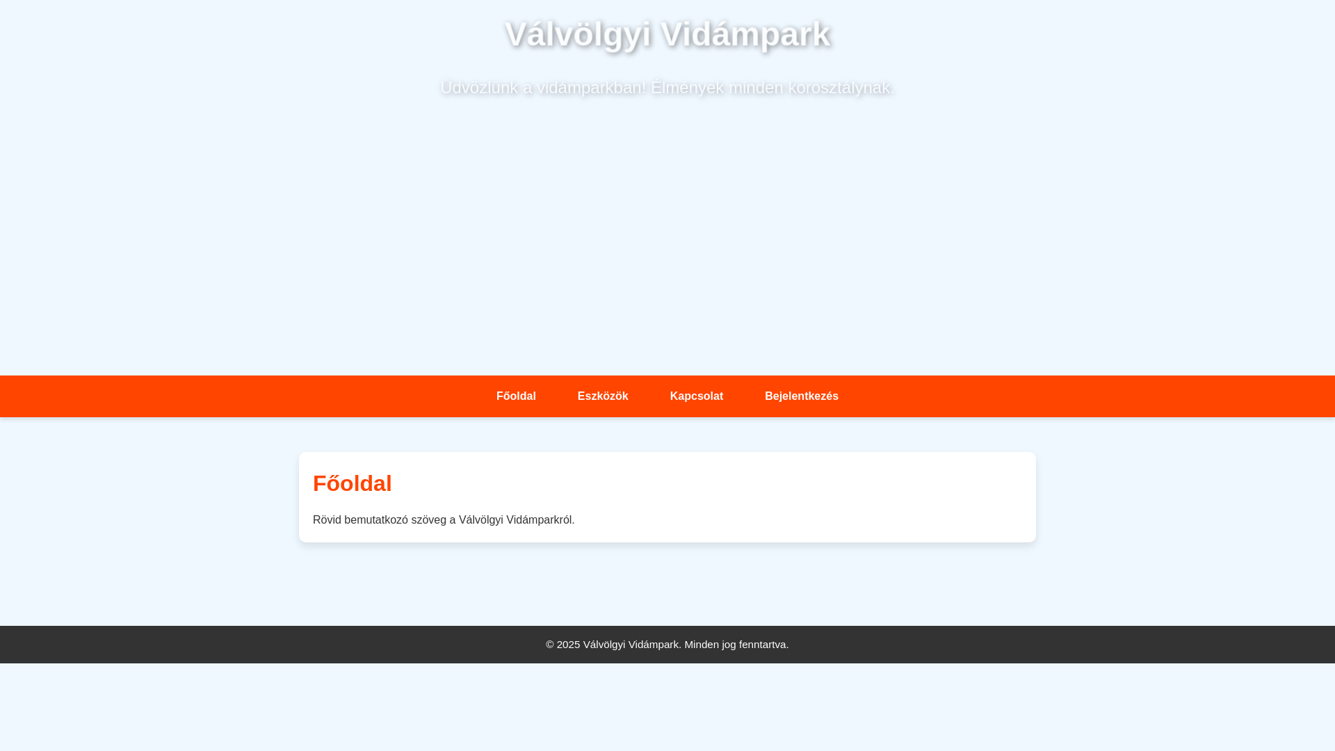 website screenshot of https://valvolgyividampark.hu/