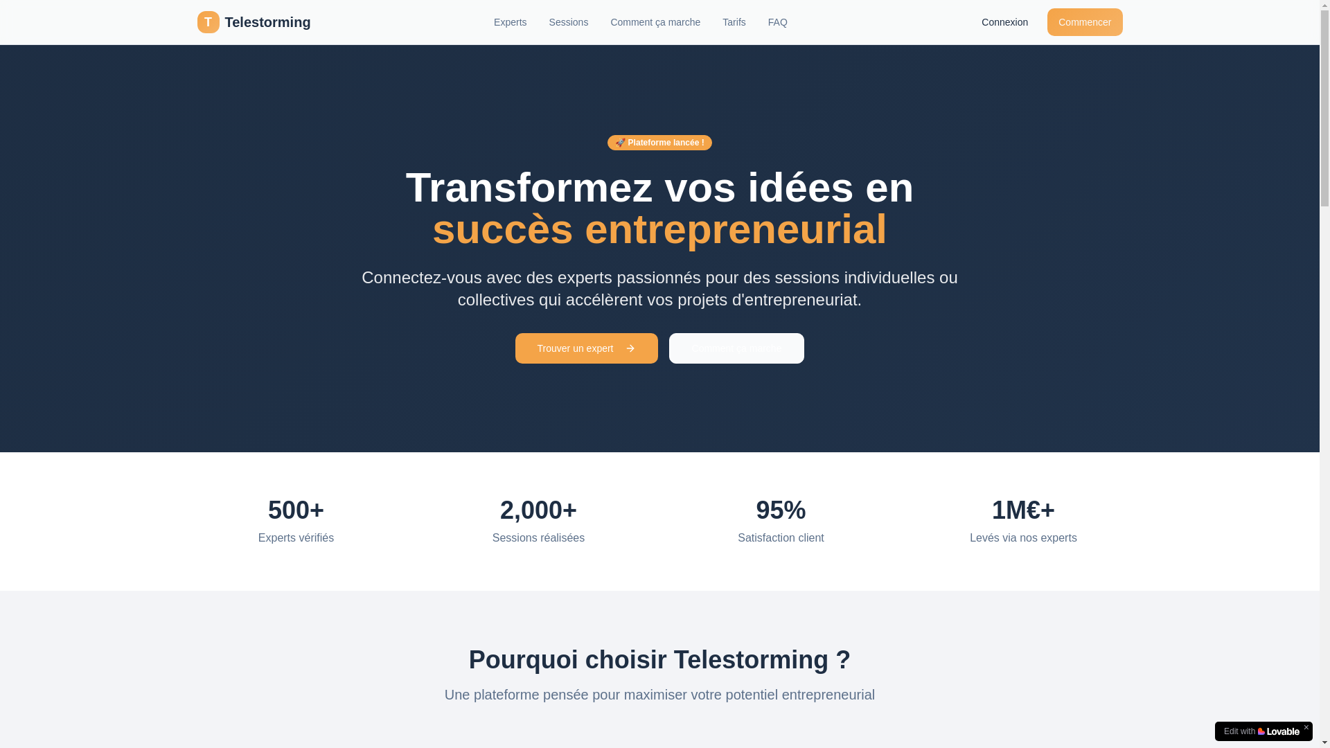 website screenshot of https://telestorming.com/