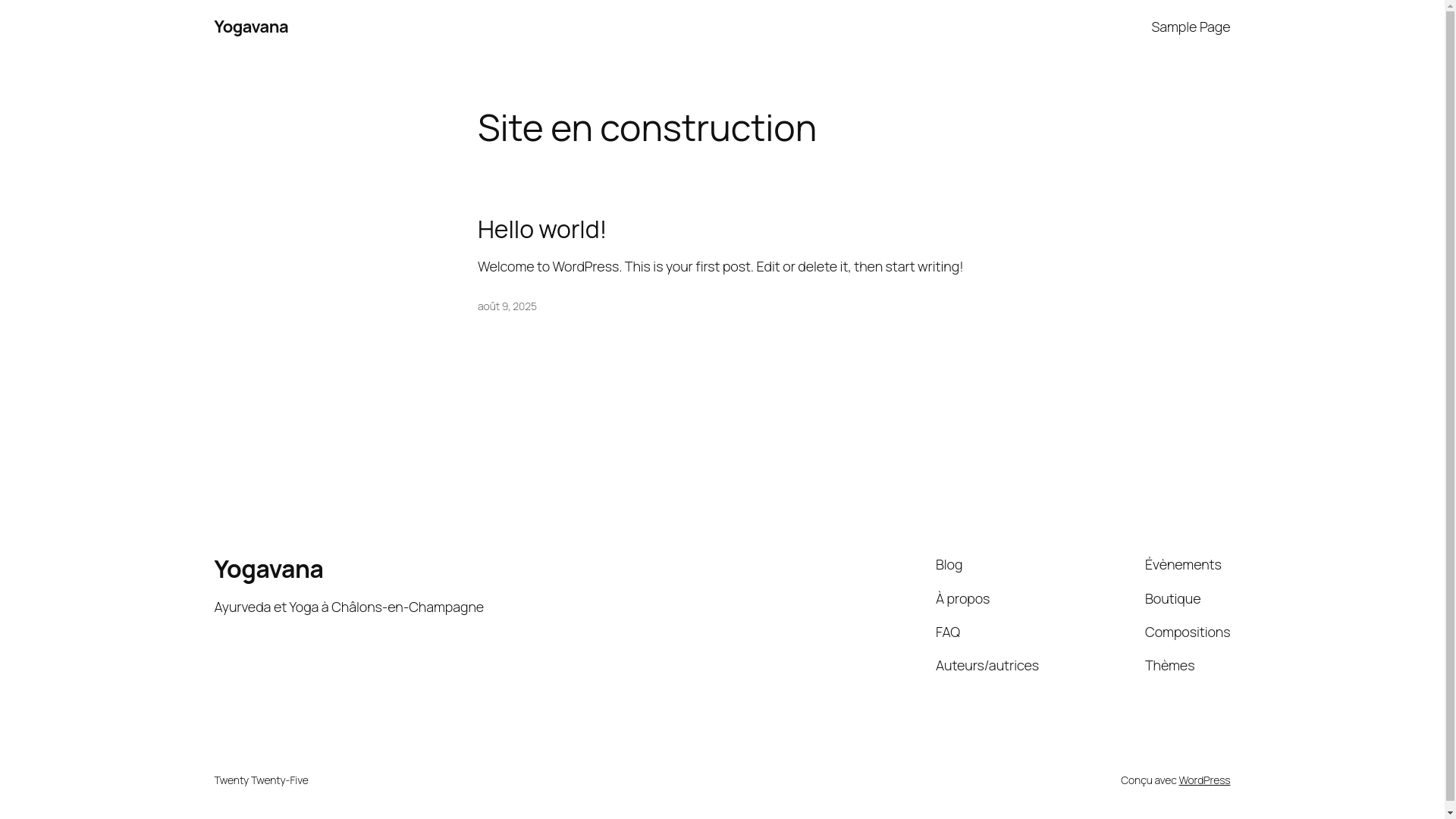 website screenshot of https://yogavana.fr/