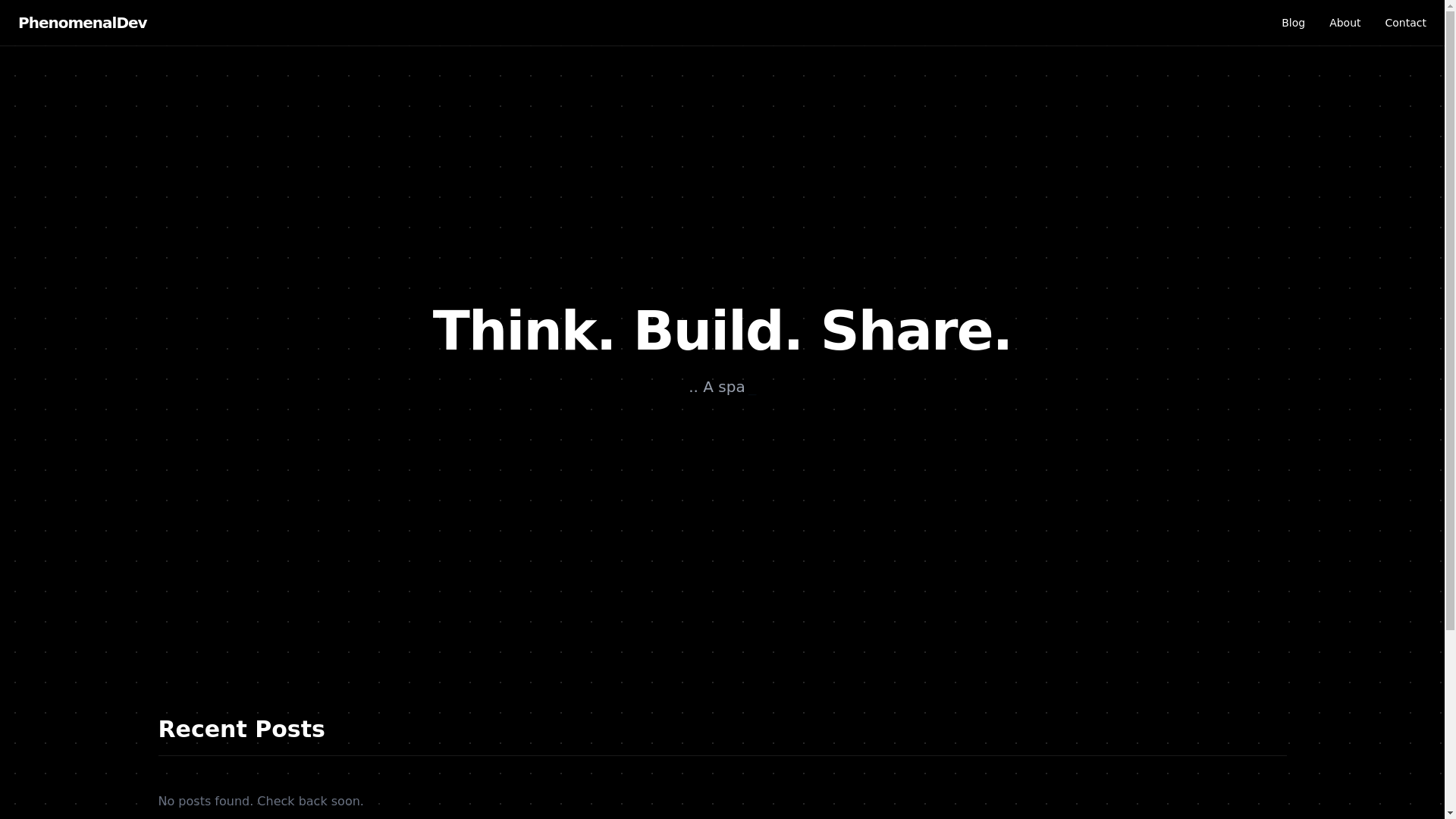 website screenshot of https://phenomenals.dev/