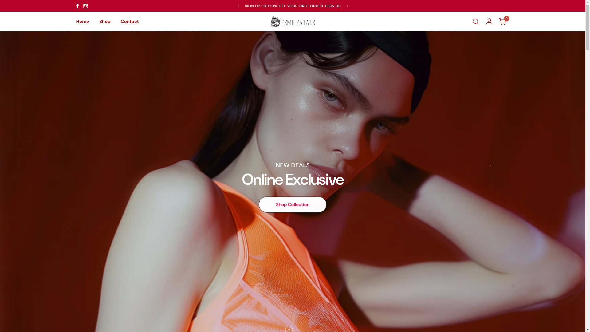 website screenshot of https://feme-fatale.com/