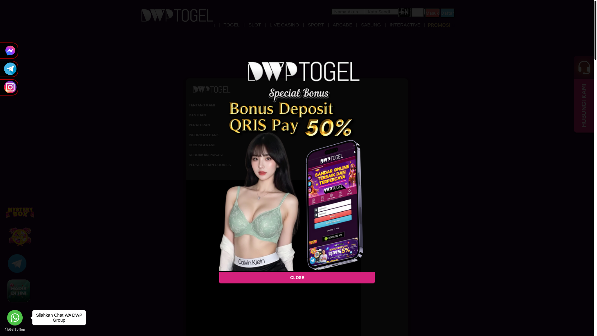 website screenshot of https://dwptogelclick.com/